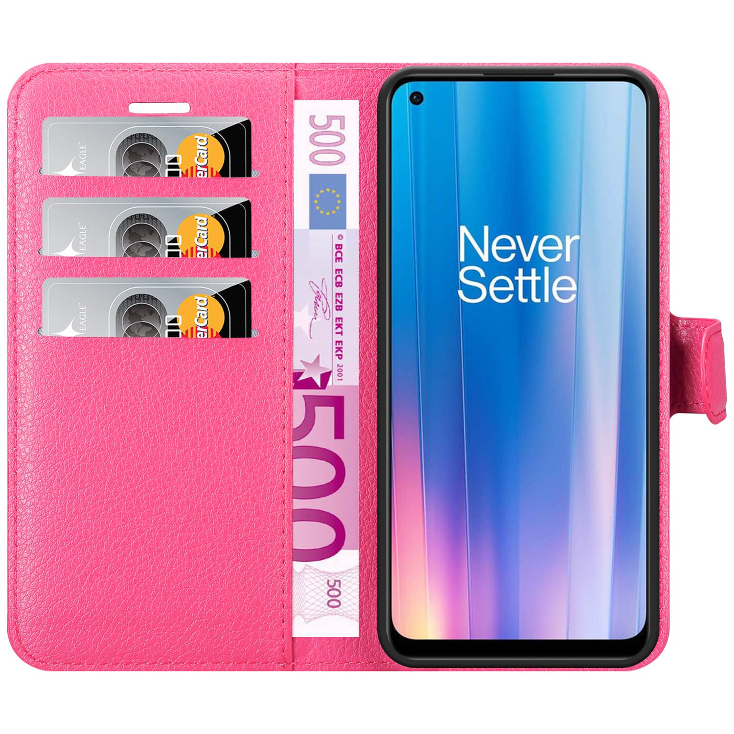 CADORABO Book Hülle Standfunktion, Bookcover, Nord 5G, 2 CHERRY PINK CE OnePlus