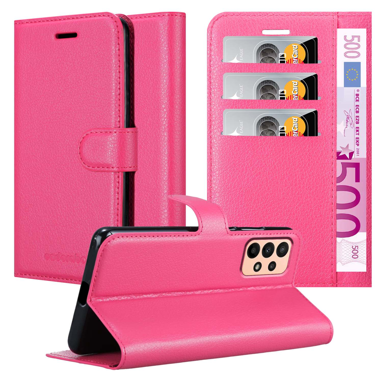 Standfunktion, PINK Book CADORABO 4G, CHERRY Hülle Samsung, Bookcover, Galaxy A23