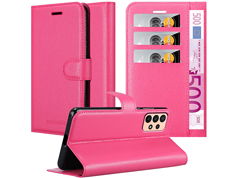Book Samsung, Galaxy A23 4G, Standfunktion, CADORABO Bookcover, CHERRY PINK Hülle