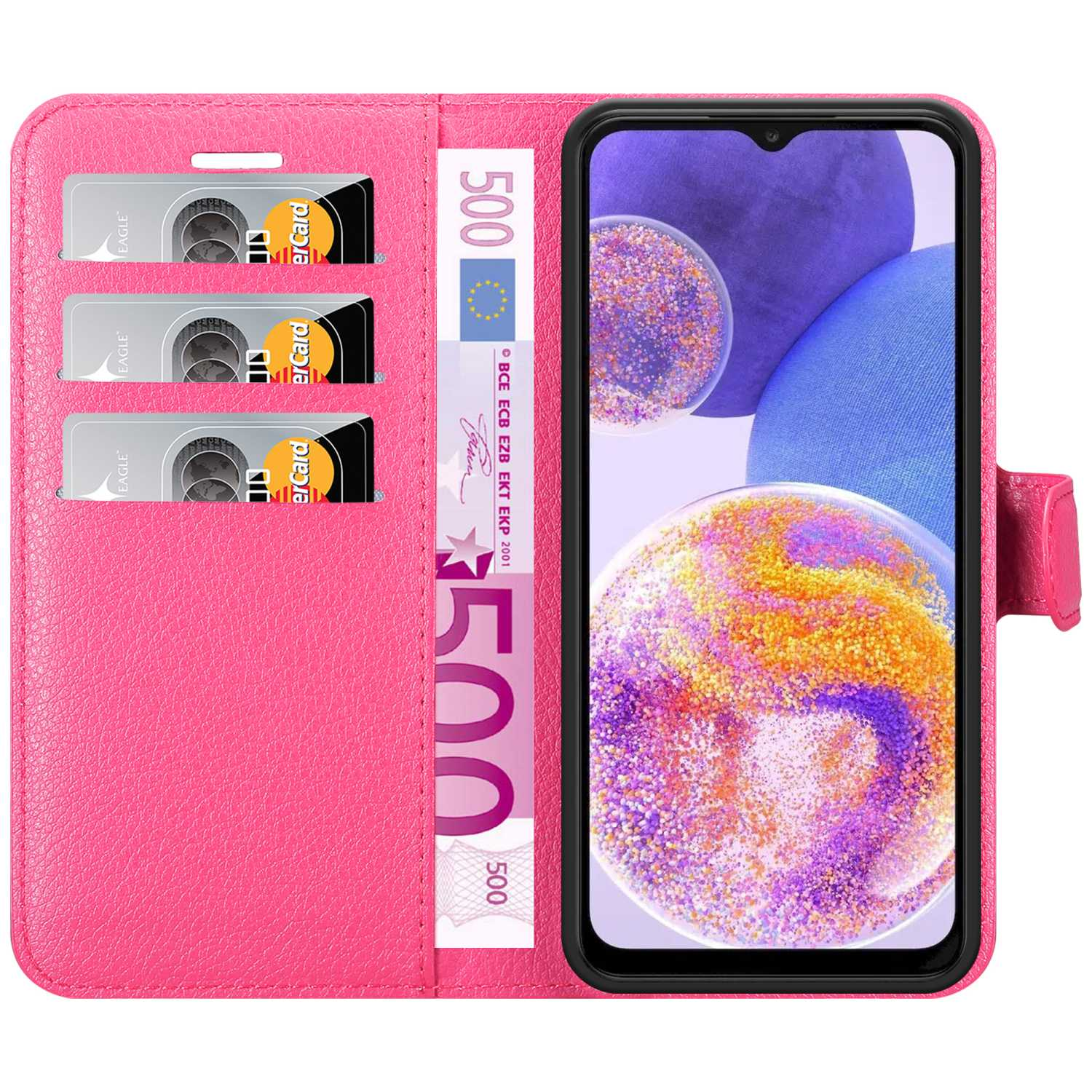 A23 PINK Standfunktion, CADORABO 4G, CHERRY Bookcover, Book Hülle Galaxy Samsung,