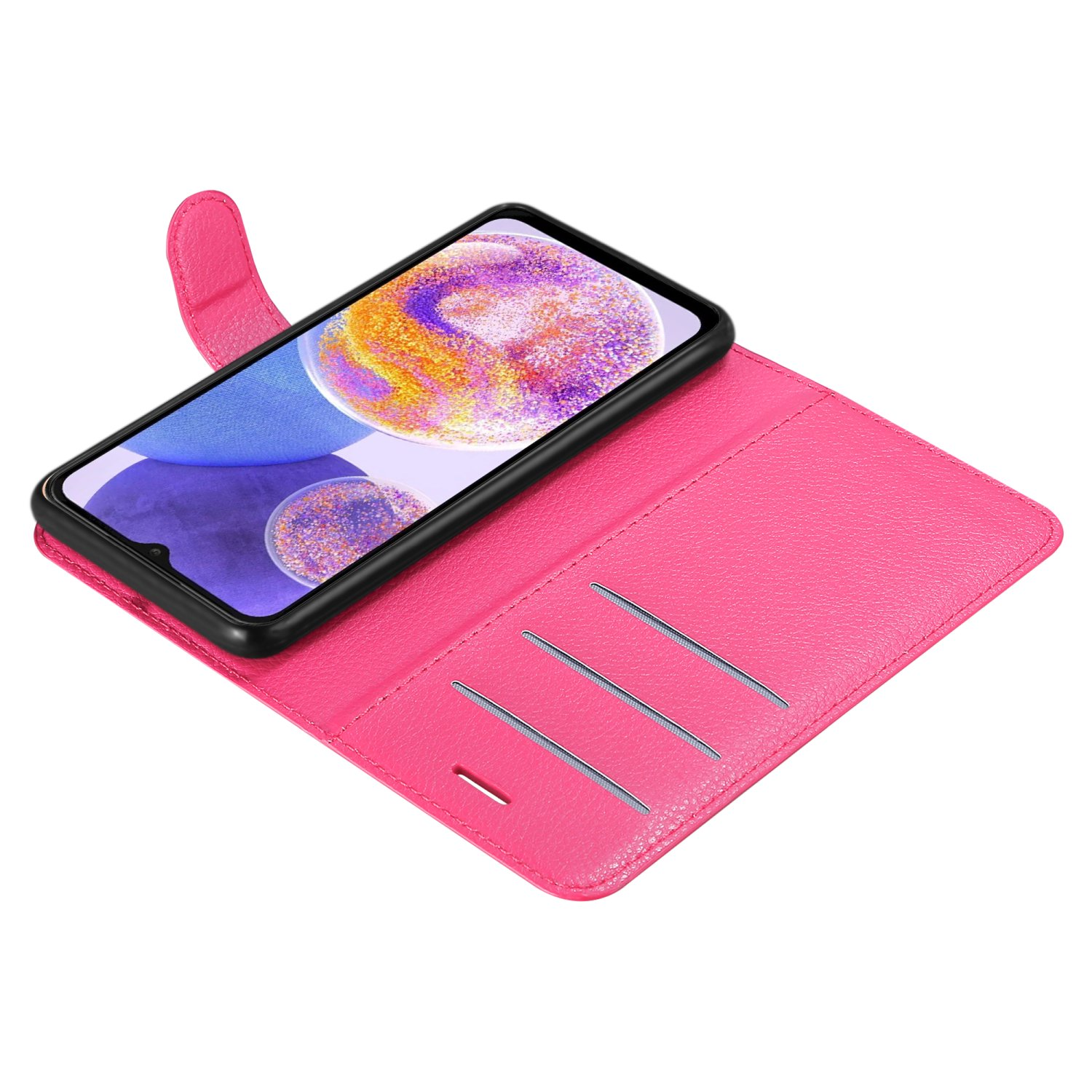 Book Samsung, Galaxy A23 4G, Standfunktion, CADORABO Bookcover, CHERRY PINK Hülle