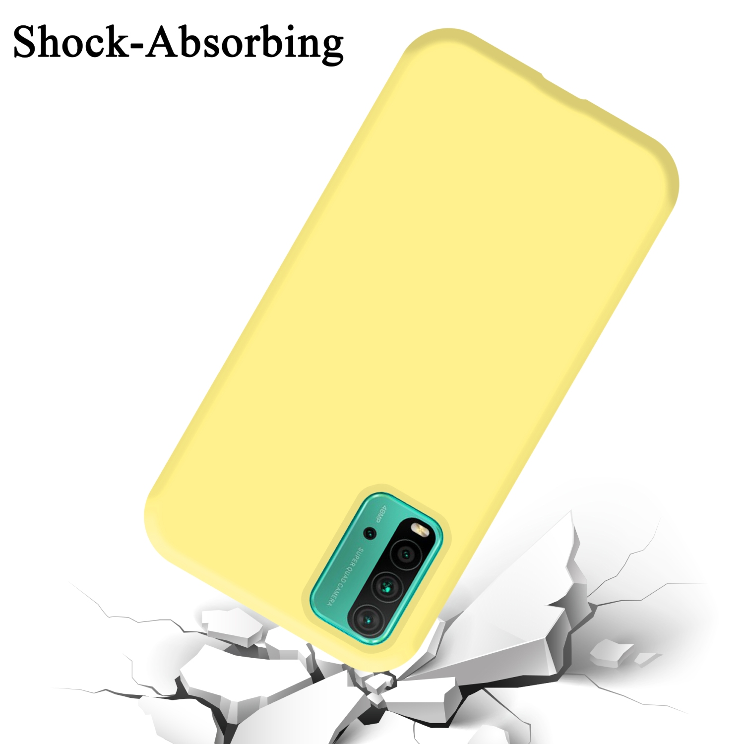 POCO Style, Xiaomi, Hülle Case RedMi Liquid / im Silicone LIQUID M3, CADORABO 9T GELB Backcover,