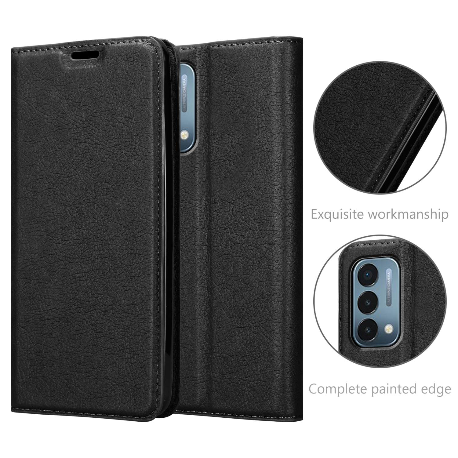 CADORABO Book Hülle Invisible OnePlus, N200 SCHWARZ 5G, Nord Magnet, NACHT Bookcover