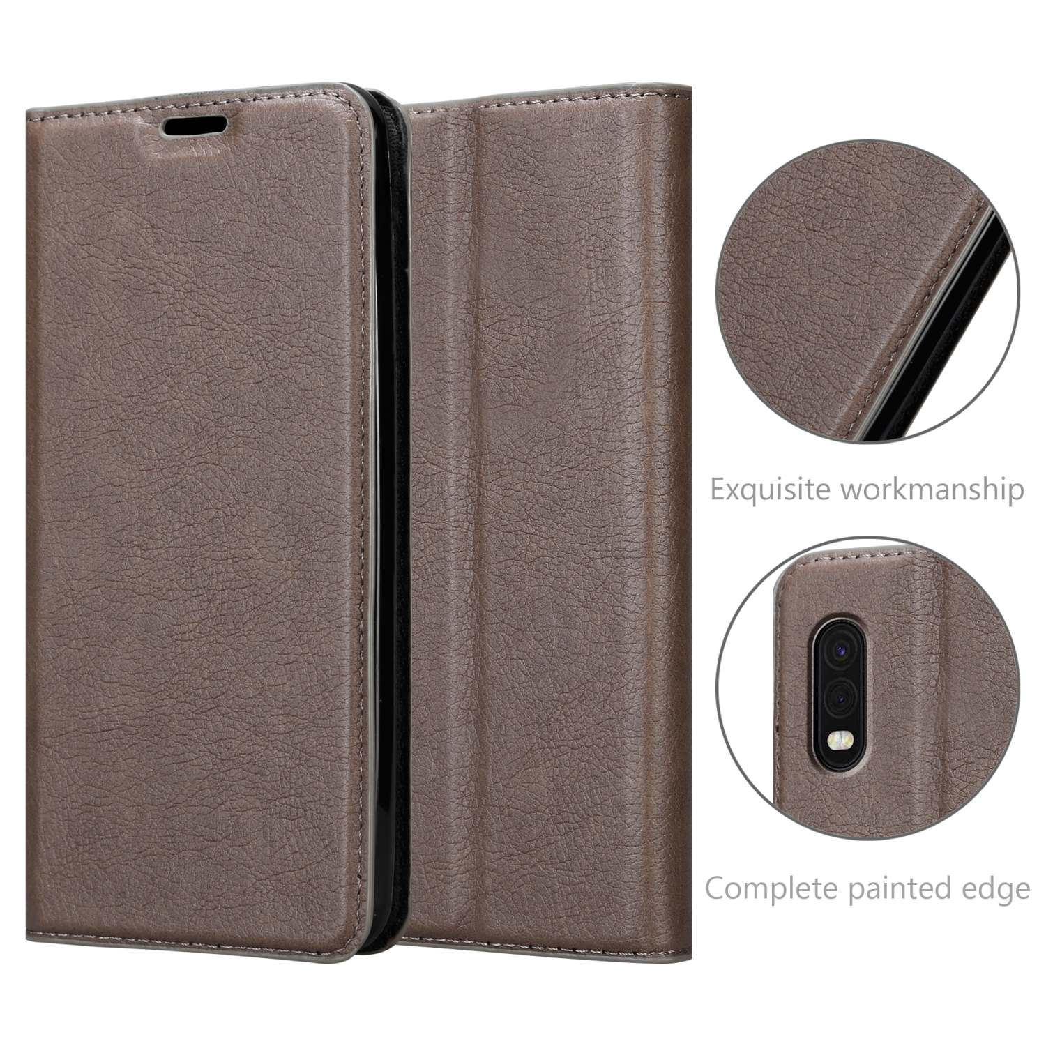 CADORABO Book Hülle Invisible XCover PRO, Samsung, Bookcover, BRAUN Galaxy KAFFEE Magnet