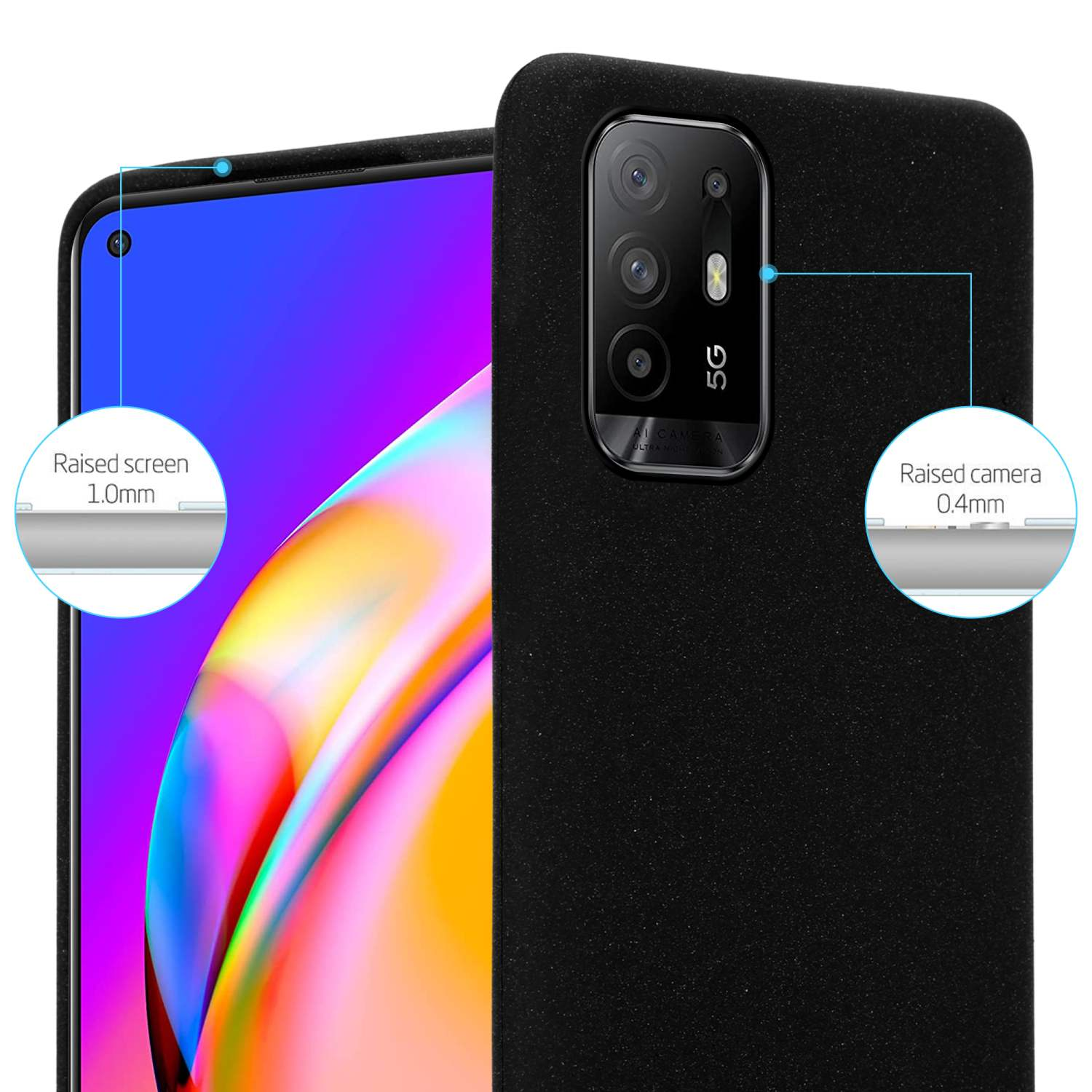 CADORABO TPU Frosted SCHWARZ Backcover, A94 Oppo, FROST Schutzhülle, 5G