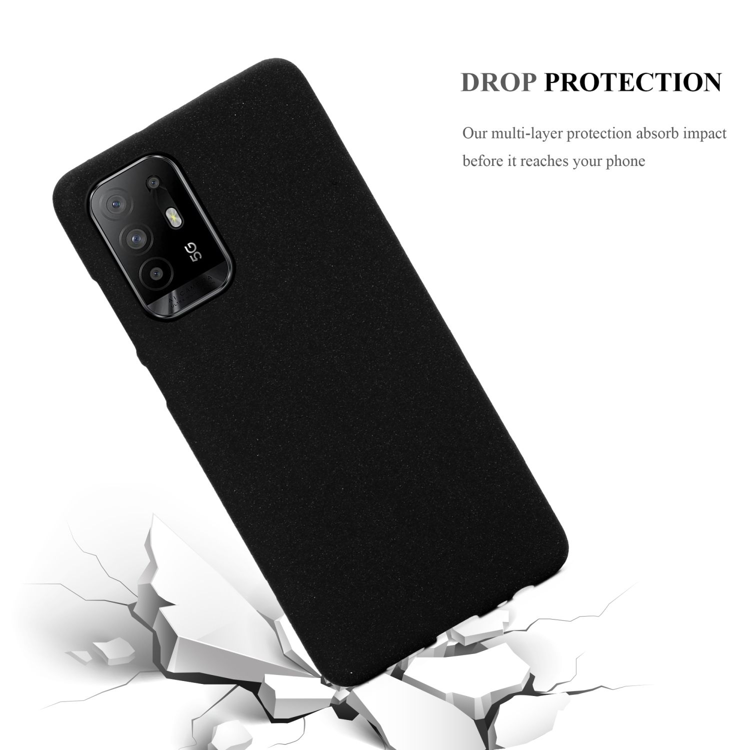 Frosted SCHWARZ A94 Oppo, CADORABO Backcover, 5G, TPU Schutzhülle, FROST