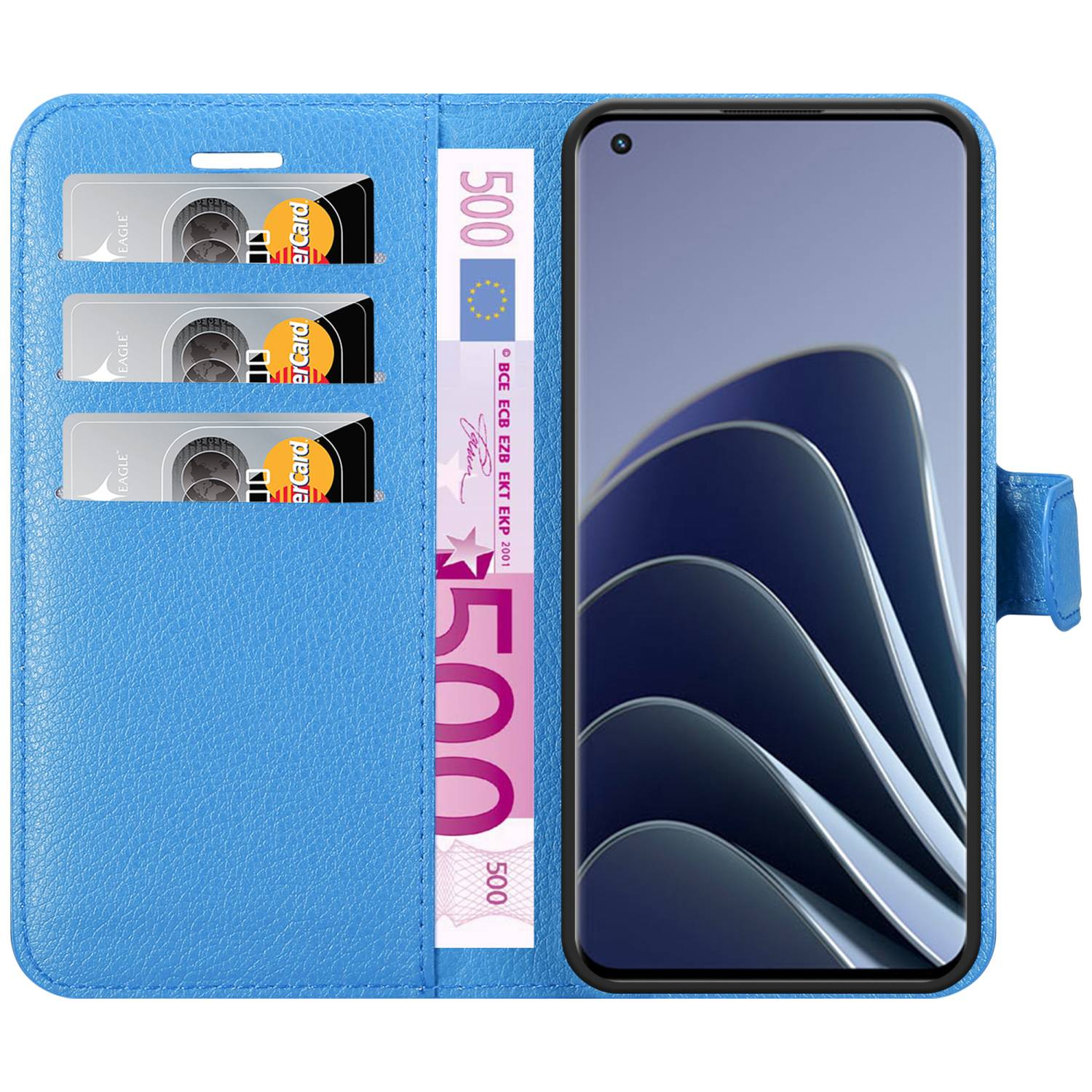 CADORABO Book Hülle OnePlus, BLAU 10 PASTELL Bookcover, PRO 5G, Standfunktion