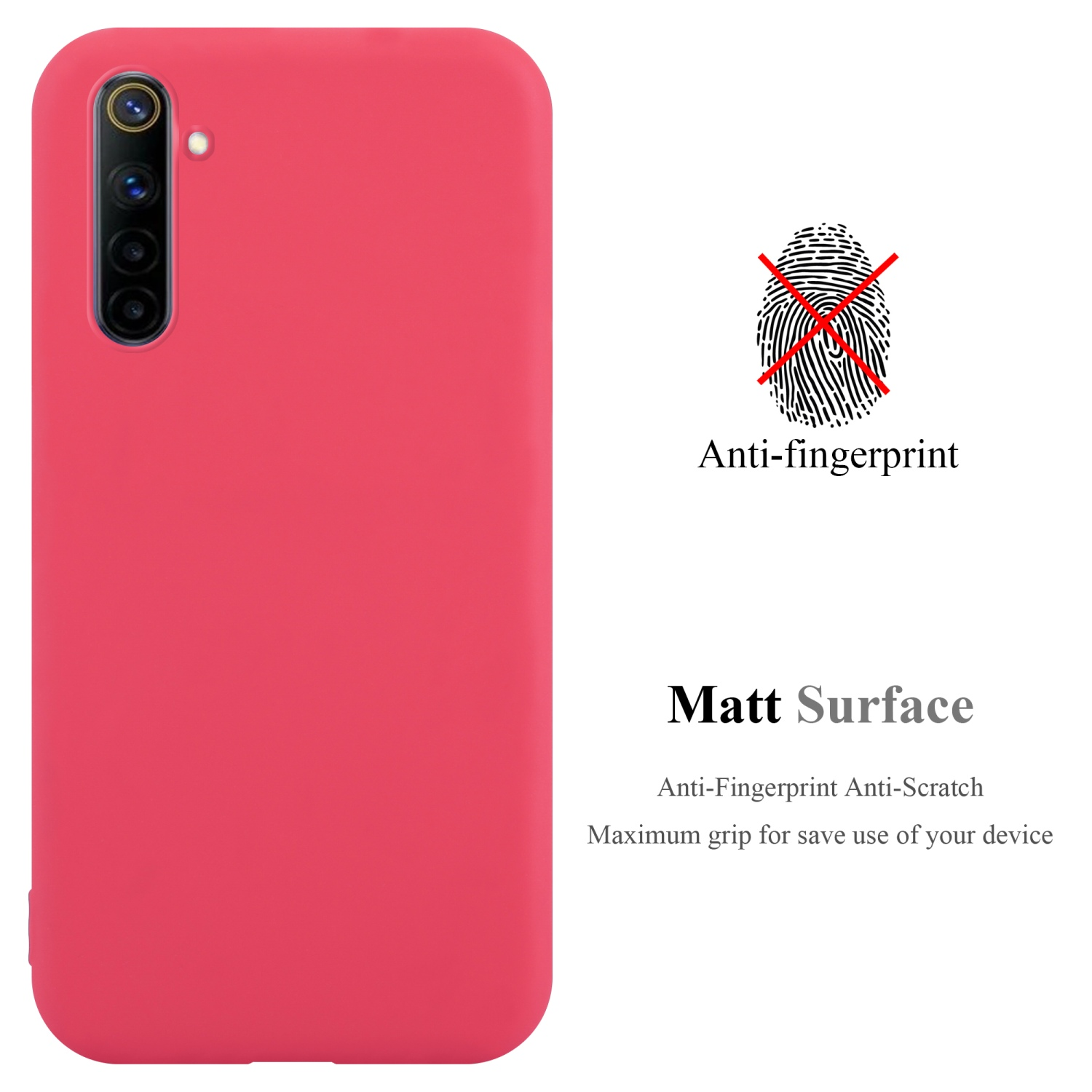 CADORABO Backcover, TPU Candy Hülle Style, 30 ROT CANDY Realme, Narzo im 4G,