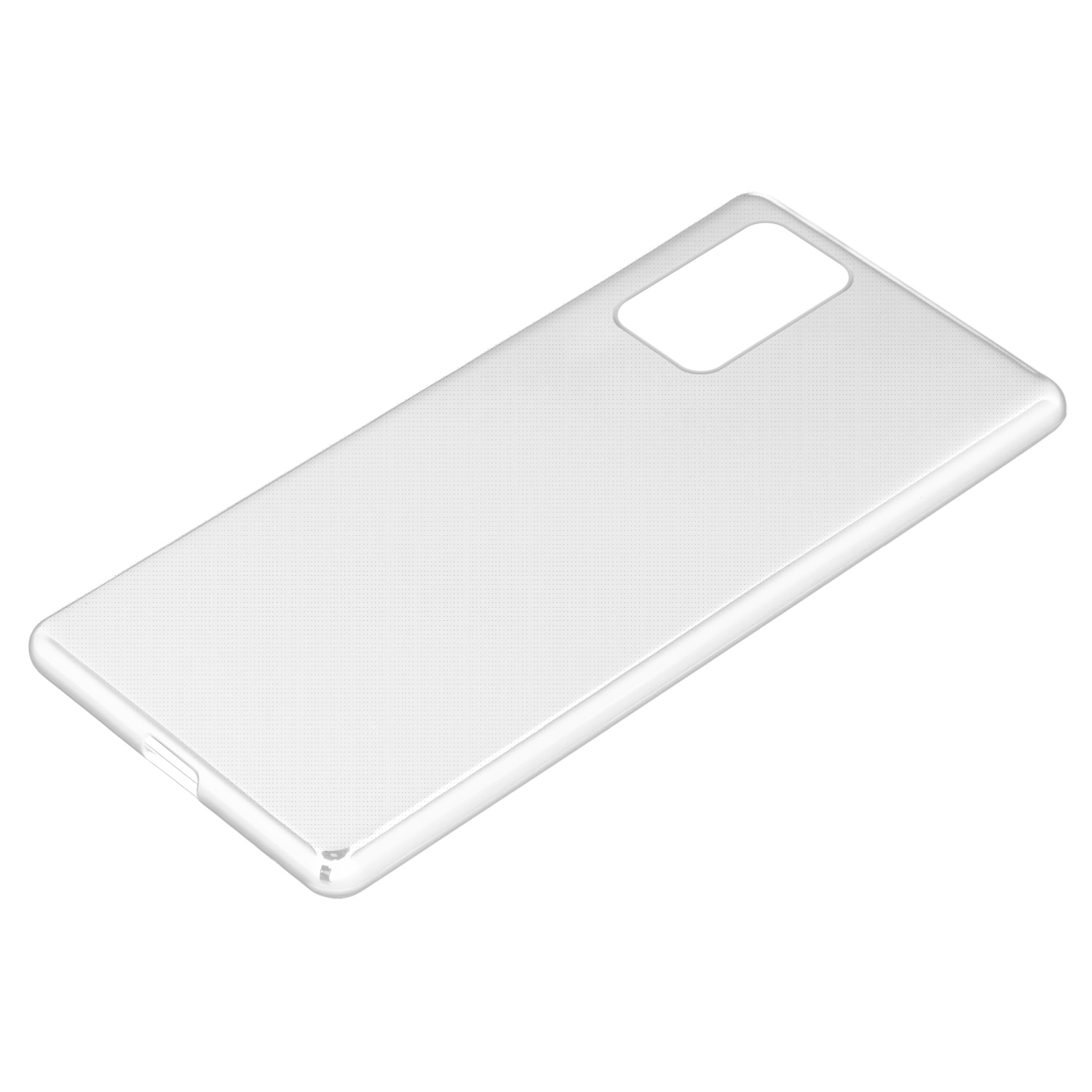 Funda transparente blanca.