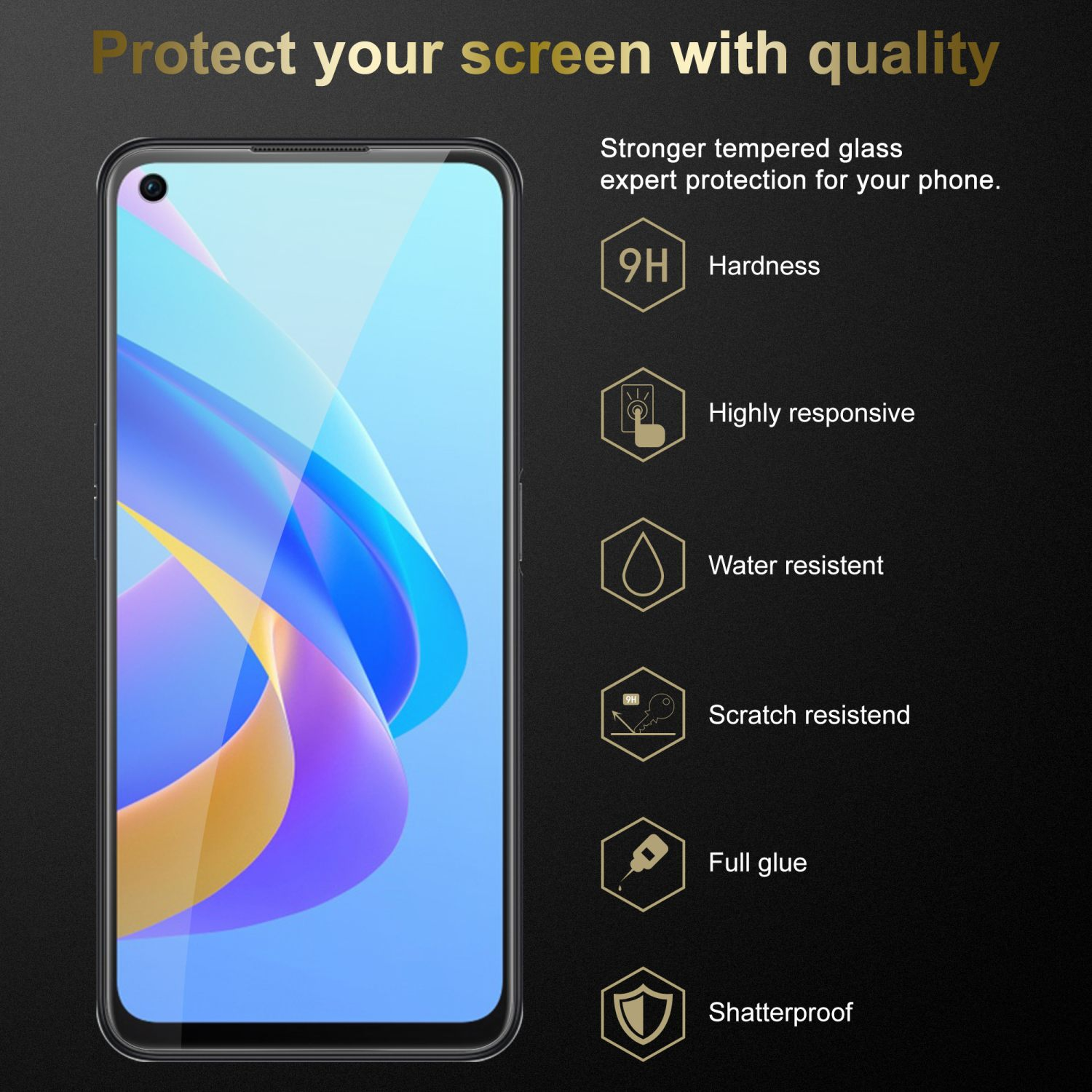 CADORABO Schutzglas Tempered Glas 4G Oppo Schutzfolie(für / / A36 / A76 A96 Realme 4G / K10 9i)