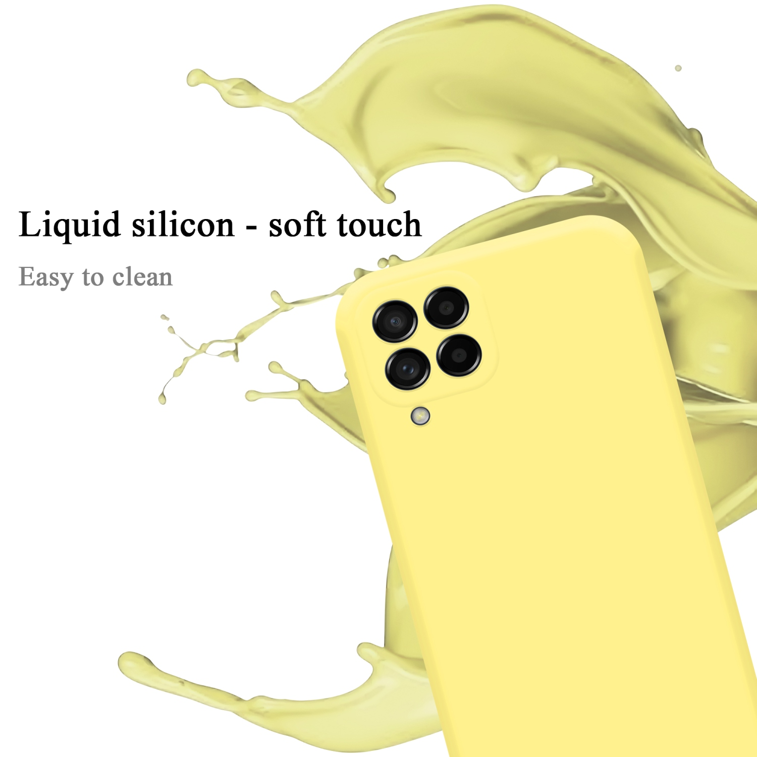 CADORABO Hülle im Liquid Silicone 5G, Style, Case Galaxy Samsung, Backcover, M53 GELB LIQUID
