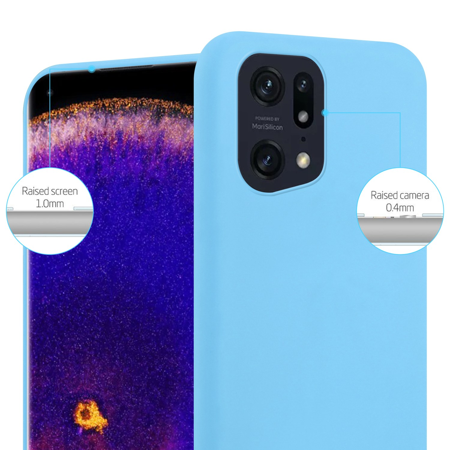 Oppo, Hülle Style, BLAU FIND im CANDY PRO, Candy TPU CADORABO X5 Backcover,