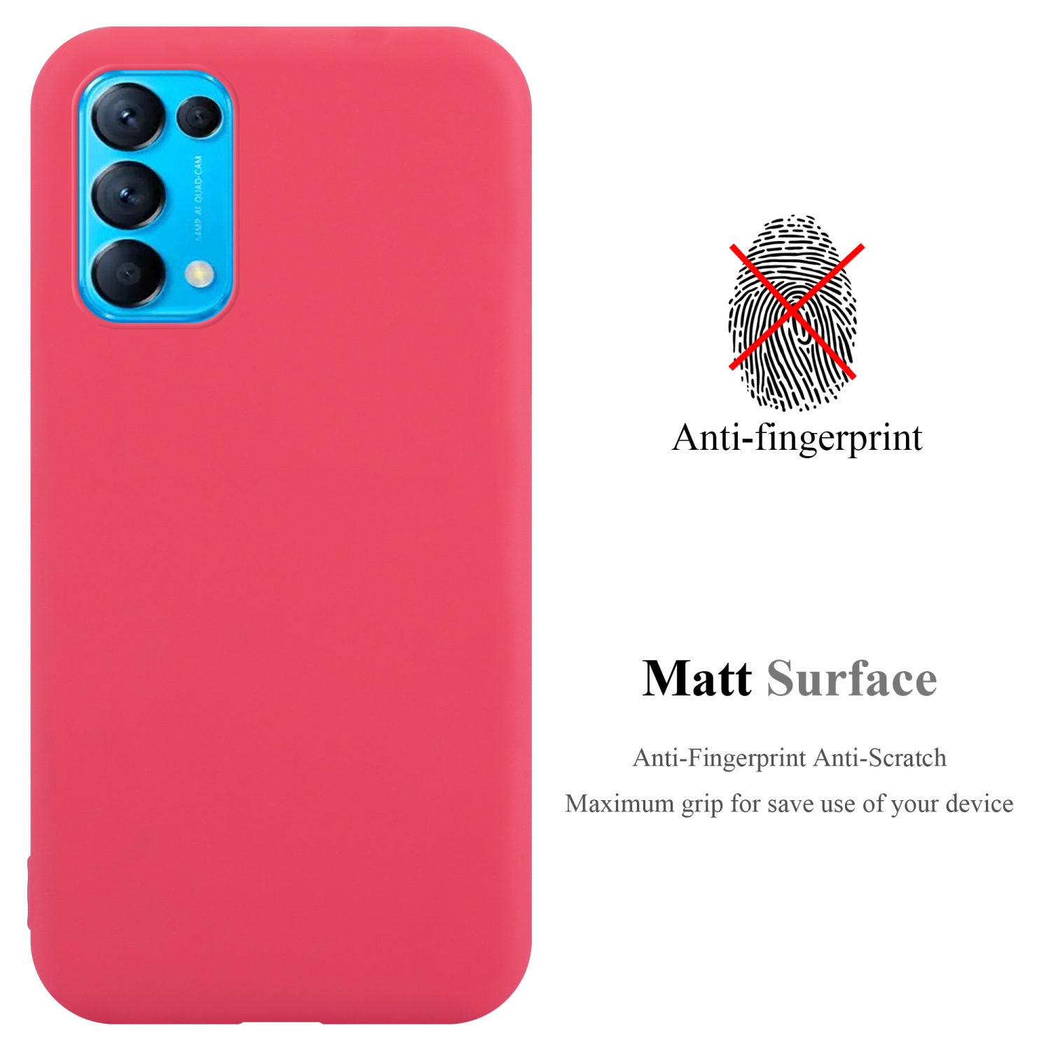 Candy X3 Style, ROT FIND CANDY LITE, TPU Backcover, Oppo, Hülle im CADORABO