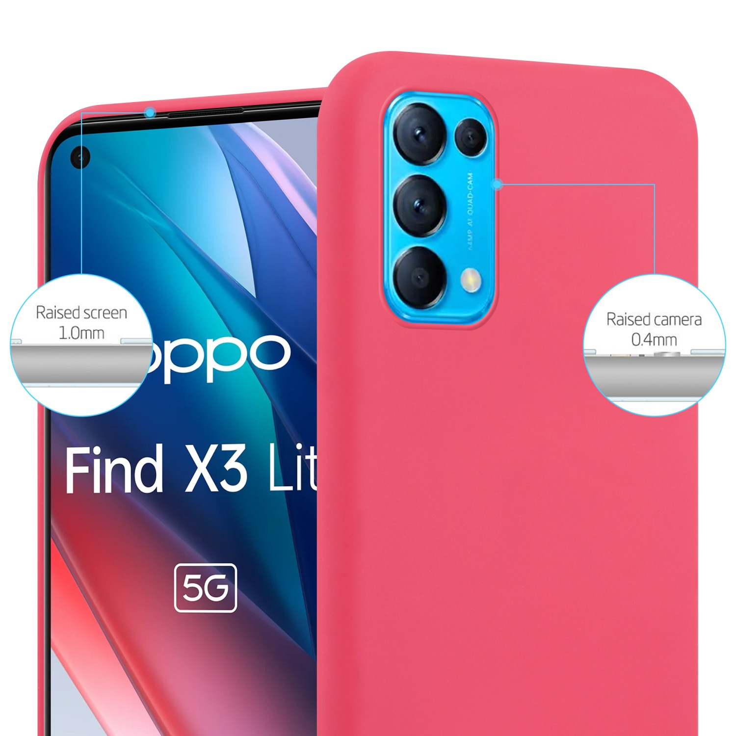 Candy X3 Style, ROT FIND CANDY LITE, TPU Backcover, Oppo, Hülle im CADORABO