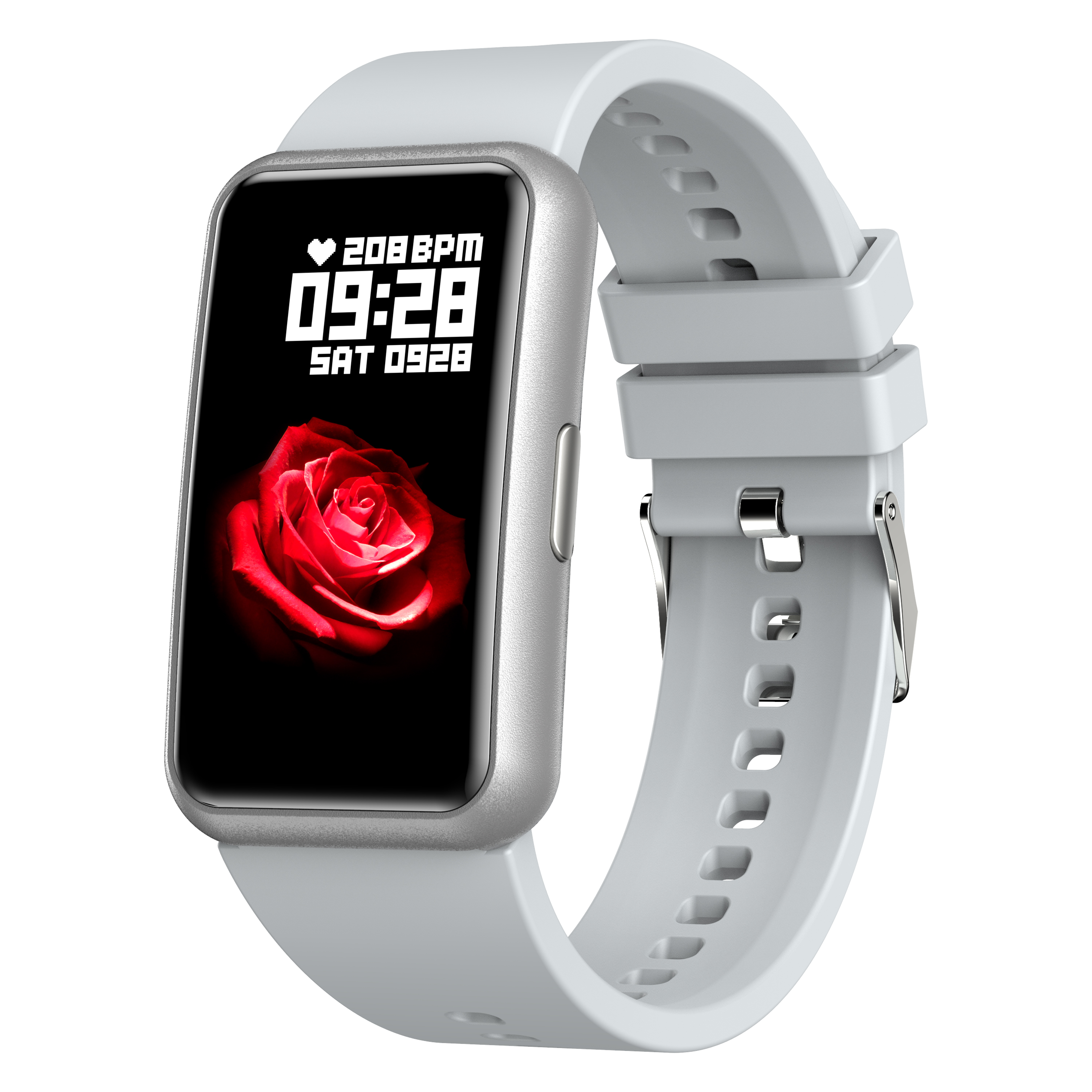 INF Aktivitätsarmband Smartwatch Silikon, silber