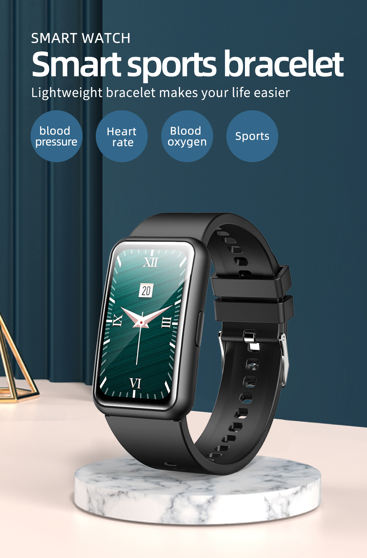 Smartwatch Aktivitätsarmband Silikon, INF silber