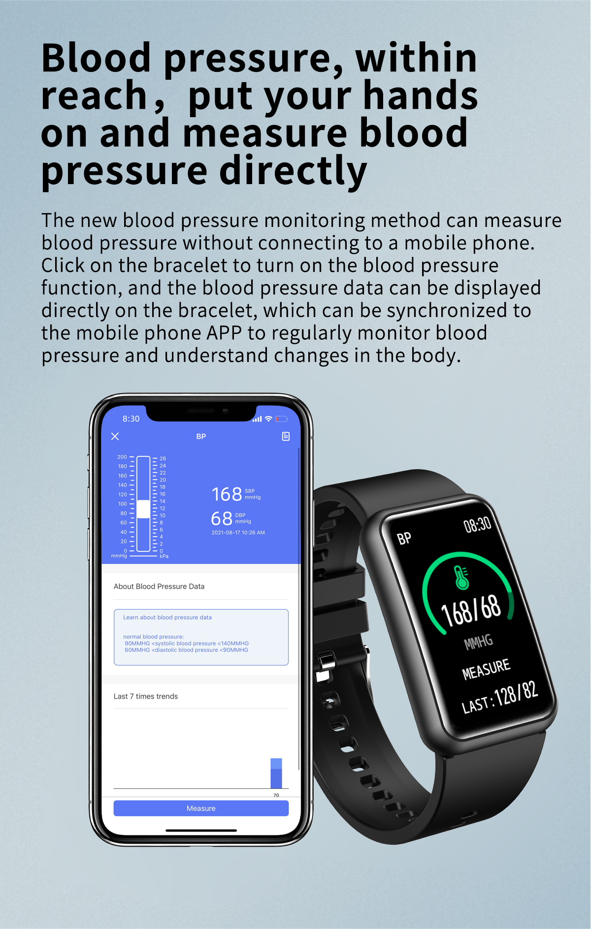 INF Aktivitätsarmband Smartwatch Silikon, silber
