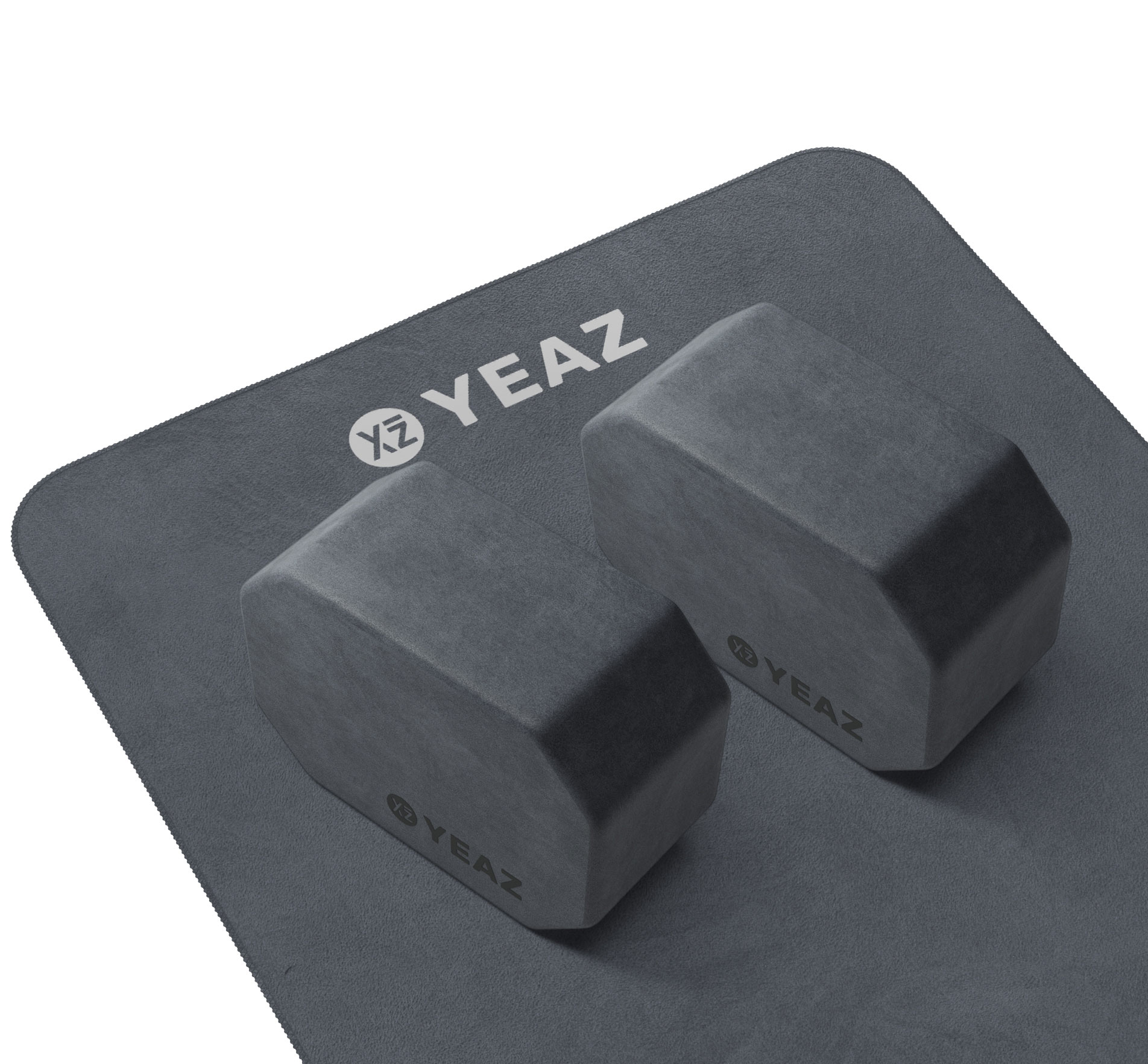 YEAZ NEXT LEVEL Handtuch, onyx Yoga-Blöcke Set & shadow