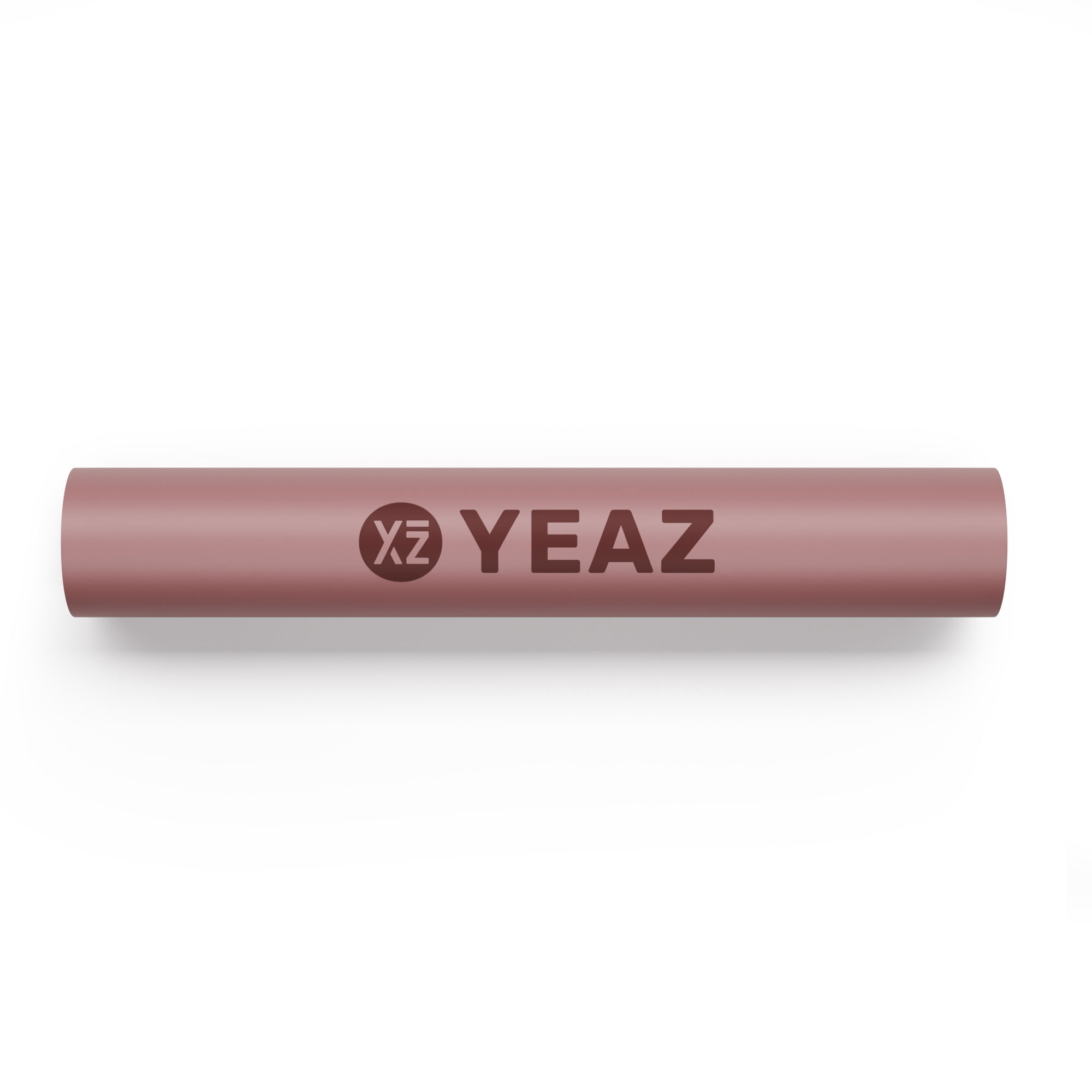 Zylindrisches Objekt mit den Buchstaben 'XƵ YEAZ'. Es hat eine hellbraune Farbe.