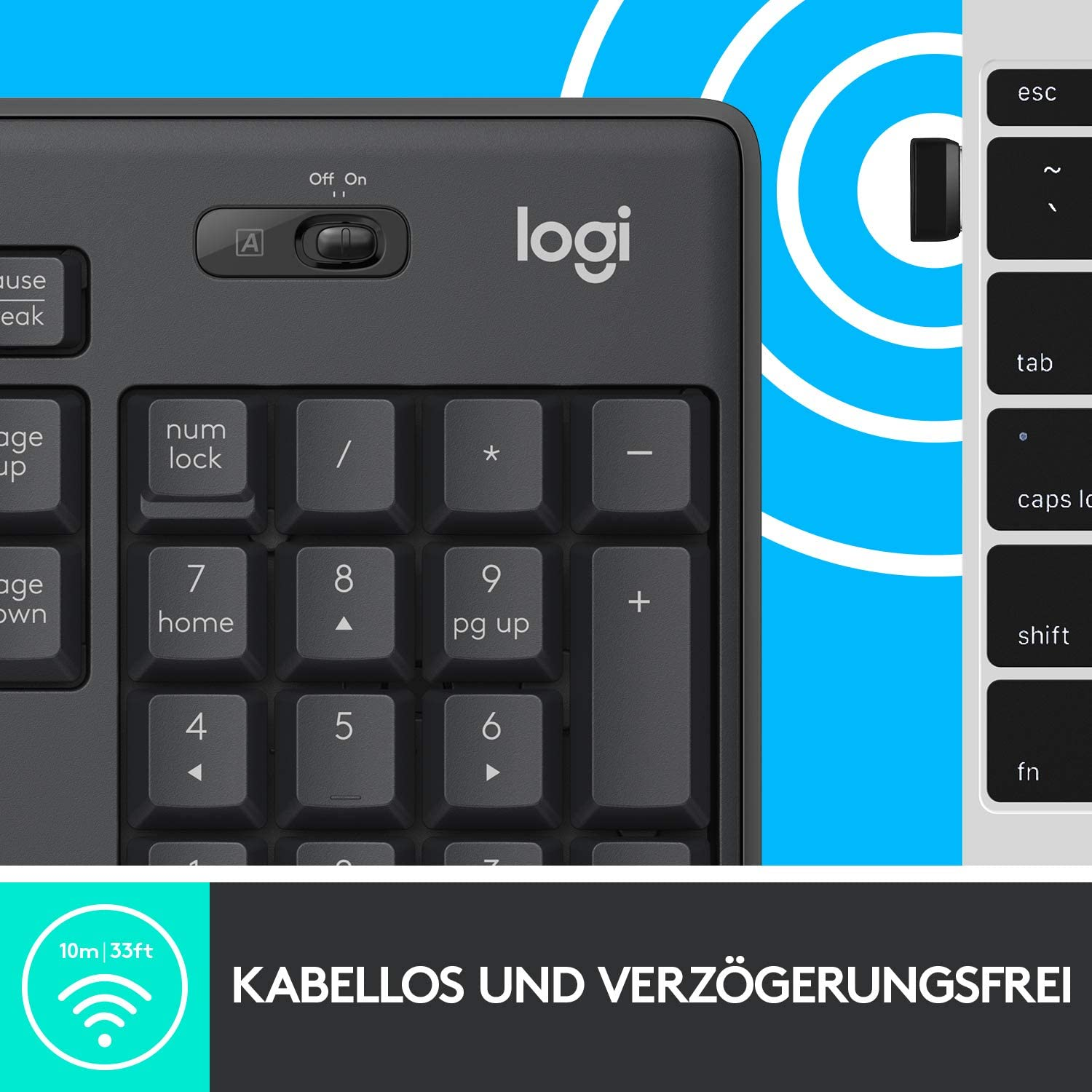 LOGITECH Tastatur-Maus-Set, MK295, Schwarz