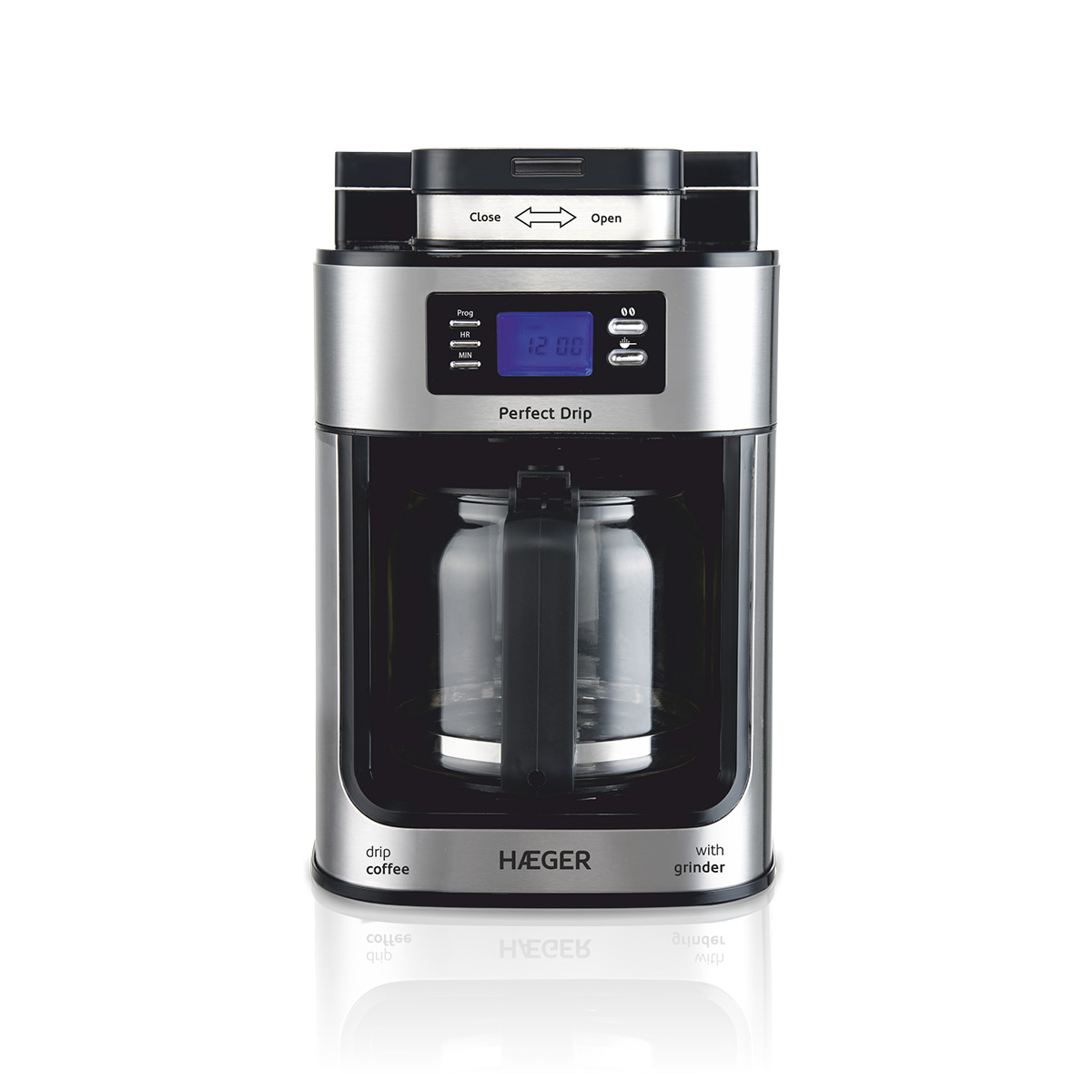 Cafetera de goteo - PERFECT DRIP HAEGER, 1050 W, 1,25 l, Negro e Plata