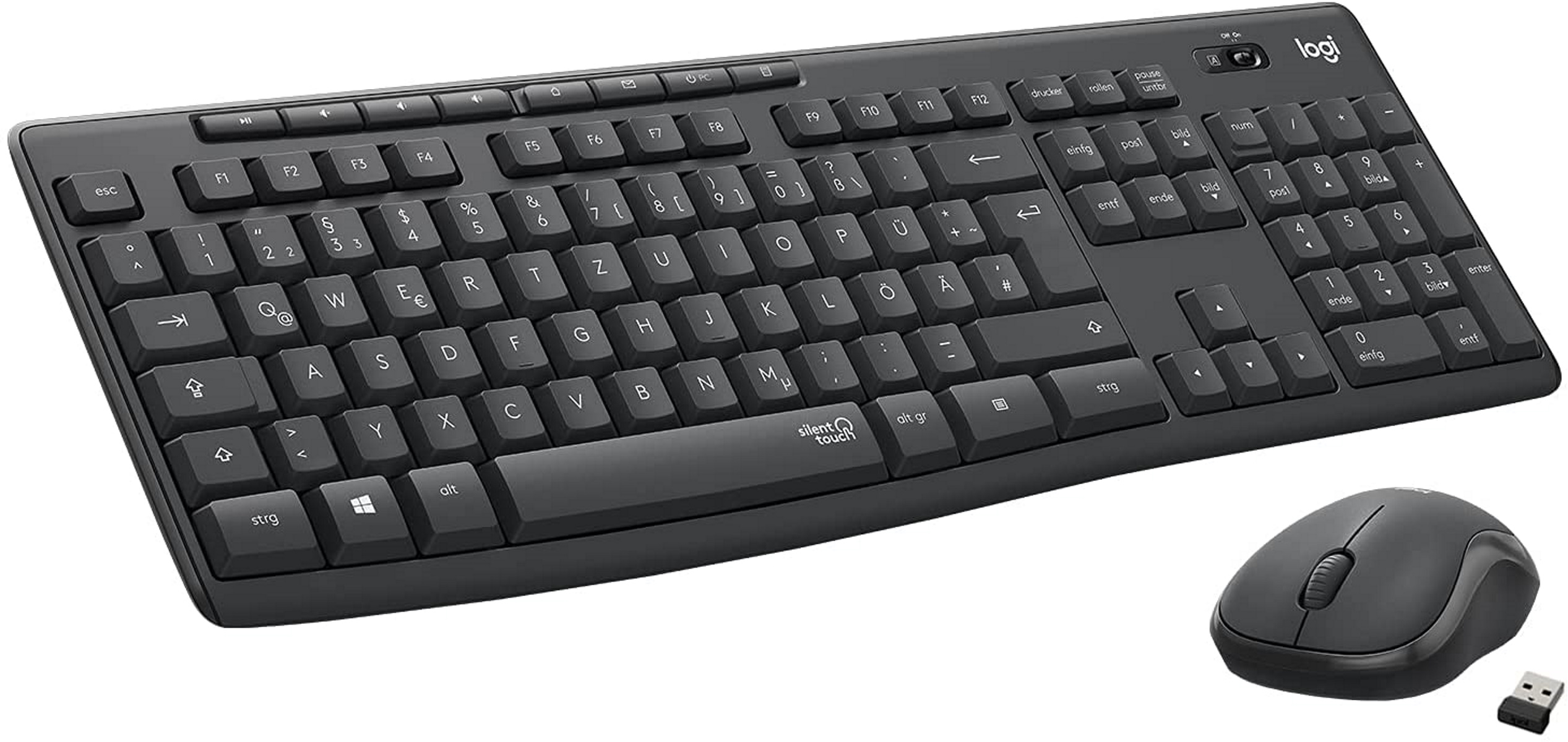 LOGITECH Tastatur-Maus-Set, Schwarz MK295,