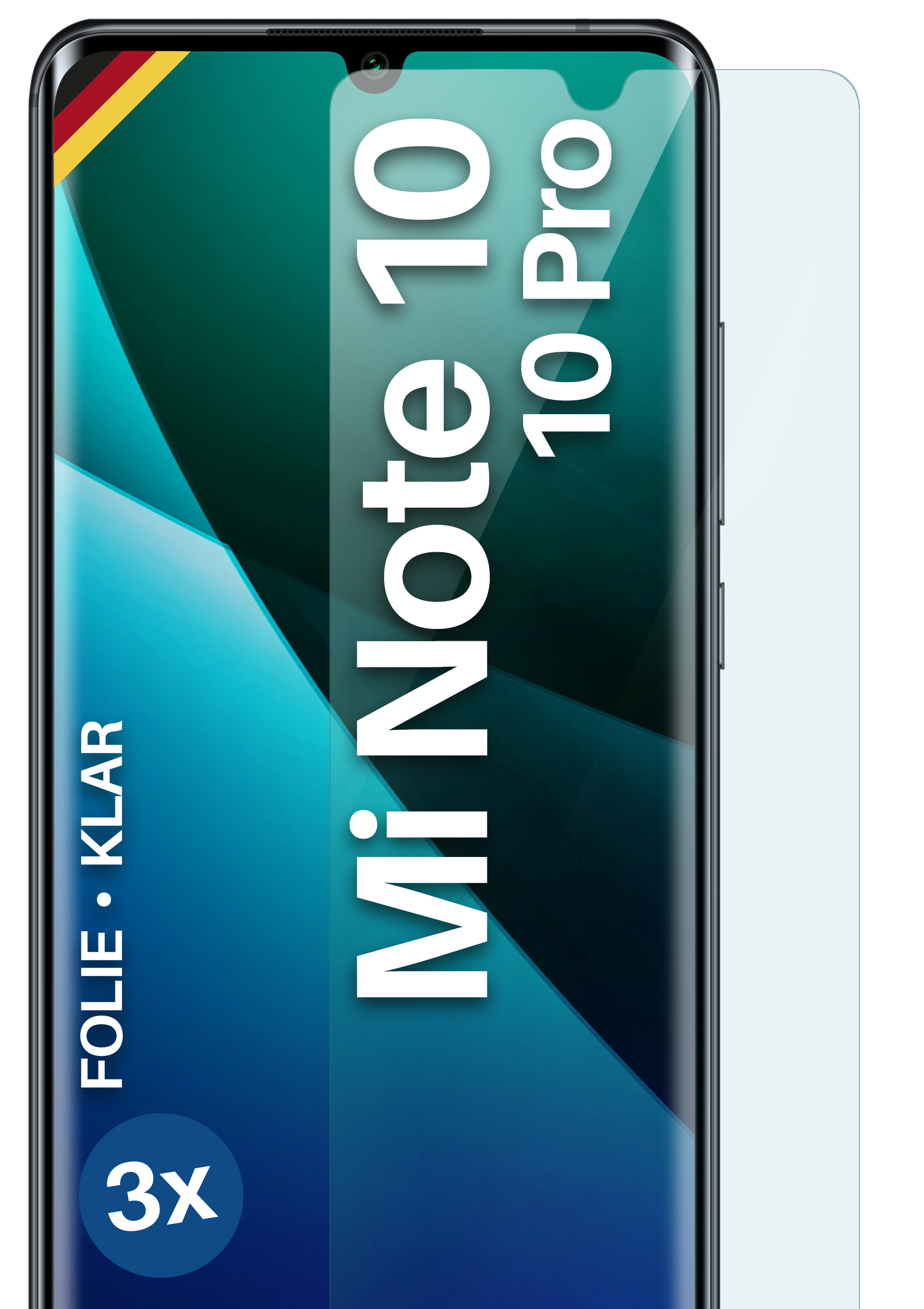 Mi 3x 10 Pro) 10/Note Xiaomi MOEX Displayschutz(für Schutzfolie, Note klar