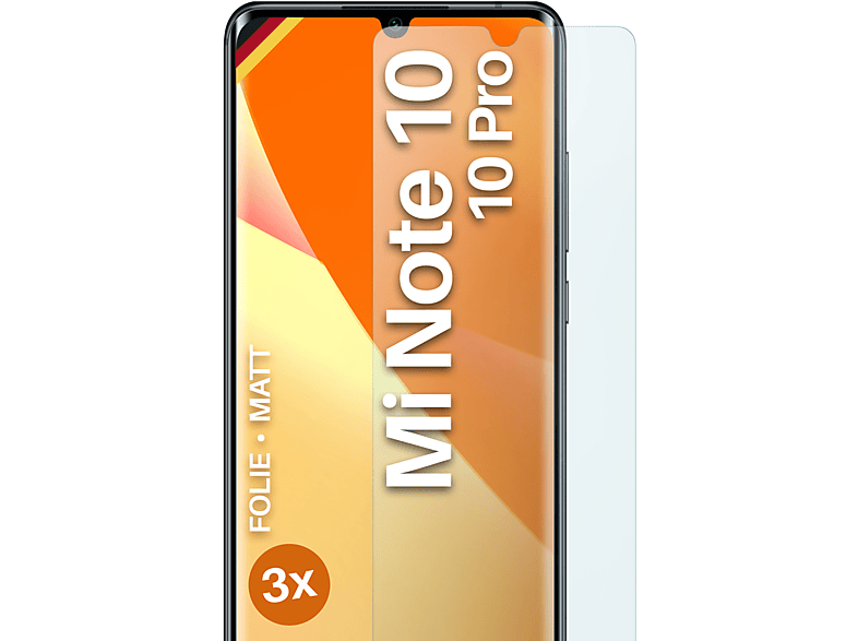 Xiaomi MOEX 3x Pro) matt Schutzfolie, 10/Note Mi Note Displayschutz(für 10