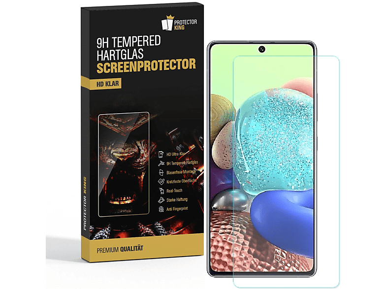 PROTECTORKING 3x 9H KLAR HD A71) Hartglas Displayschutzfolie(für Samsung Galaxy