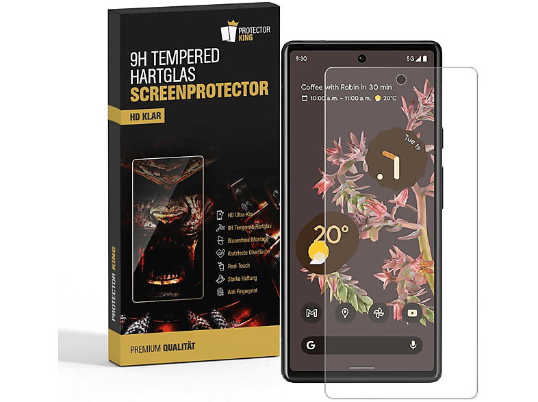 9H KLAR Schutzglas 1x PROTECTORKING Displayschutzfolie(für Panzerglas HD Pixel 7a) Google