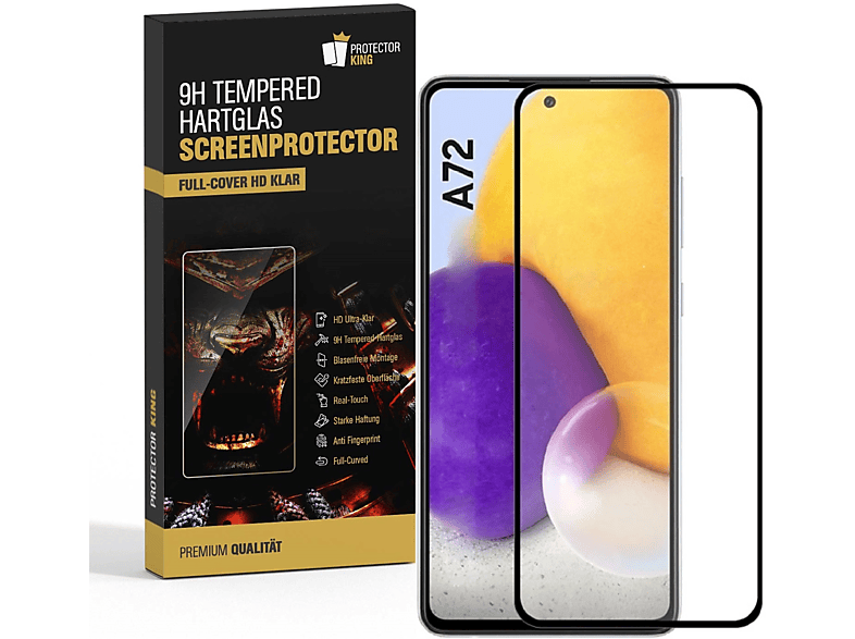 PROTECTORKING 4x FULL COVER 9H Hartglas HD KLAR Displayschutzfolie(für Samsung Galaxy A72) | Displayschutzfolien & Gläser