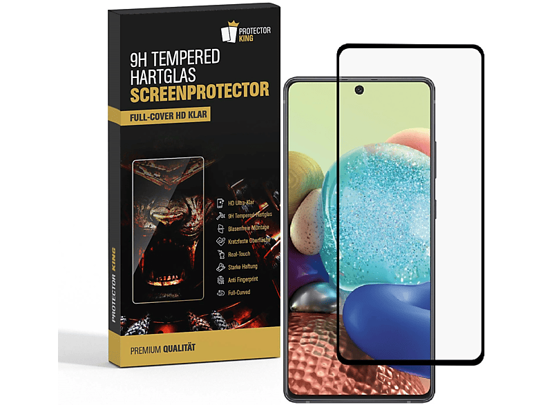 PROTECTORKING 4x FULL HD A71) Samsung 9H Galaxy Displayschutzfolie(für Hartglas COVER KLAR
