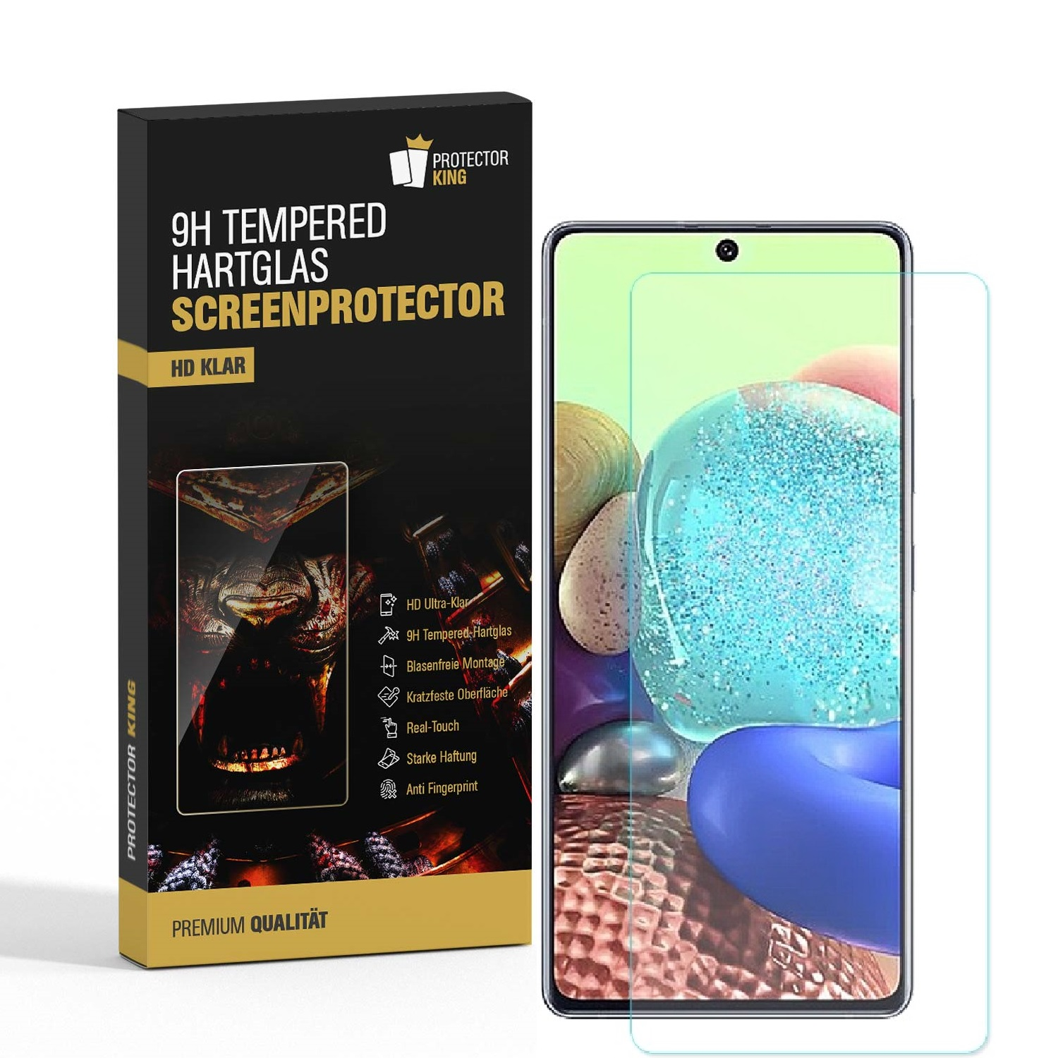 PROTECTORKING 9H KLAR Hartglas Samsung Galaxy HD Displayschutzfolie(für A71) 1x