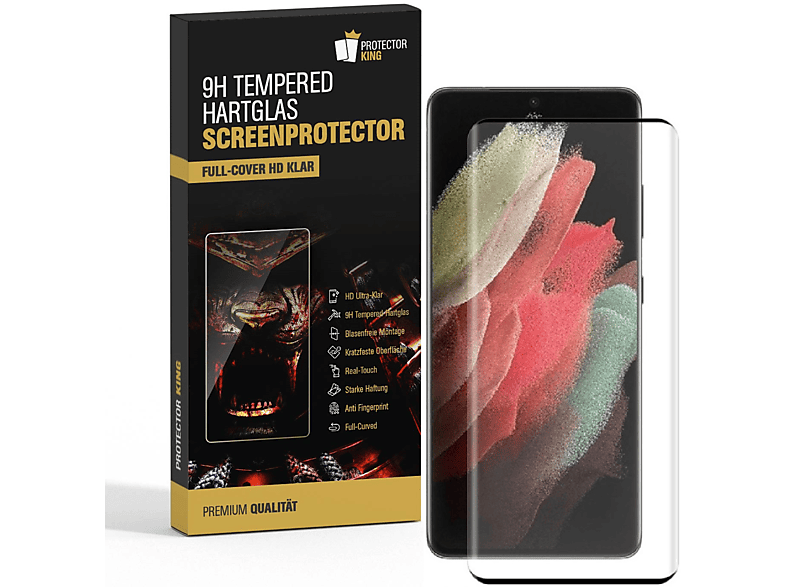 PROTECTORKING 2x FULL COVER 9H Hartglas HD-KLAR Displayschutzfolie(für Samsung Galaxy S21) | Displayschutzfolien & Gläser