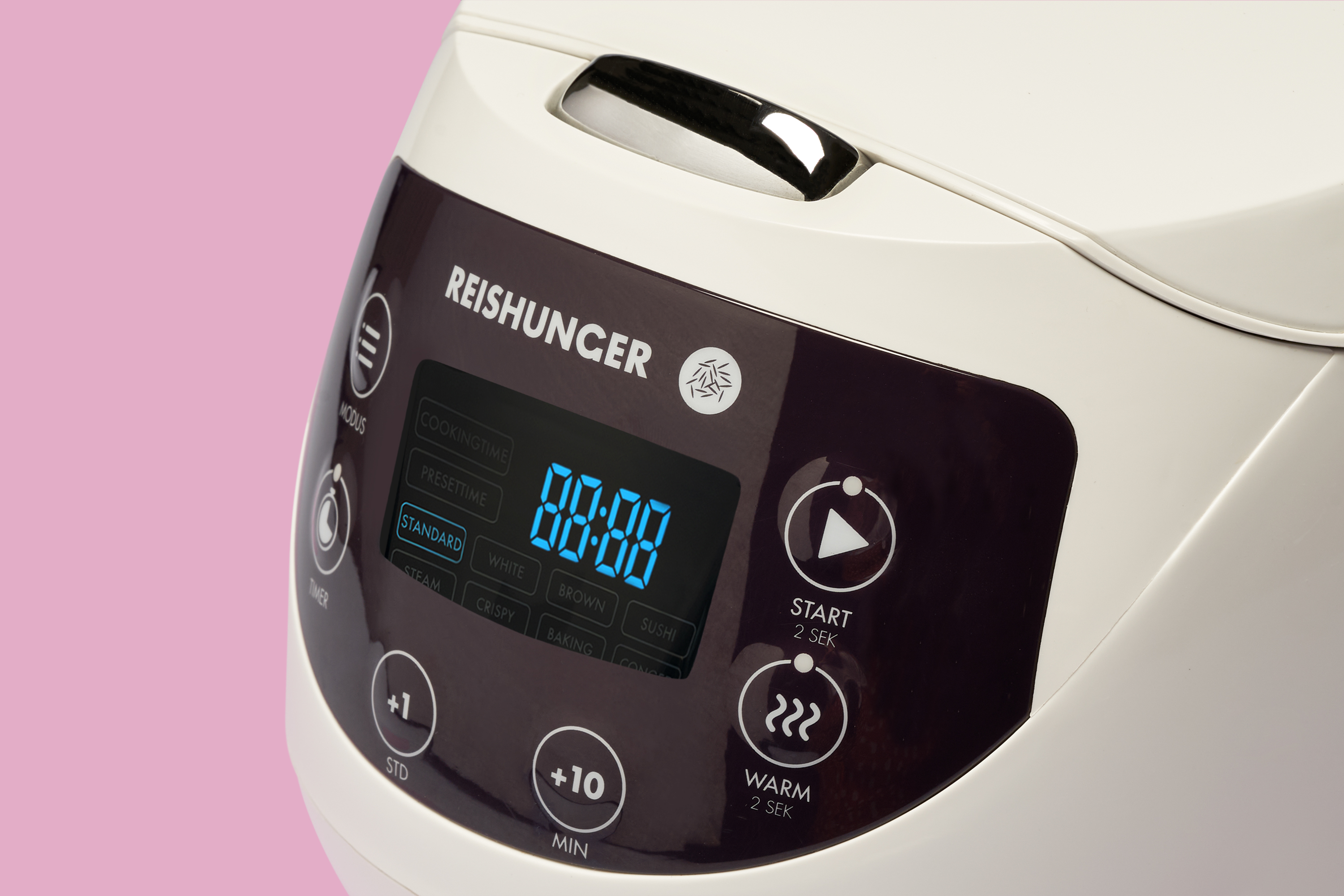 REISHUNGER Digitaler Mini Dampfgarer Reiskocher (350 Weiß) Watt, Reiskocher und