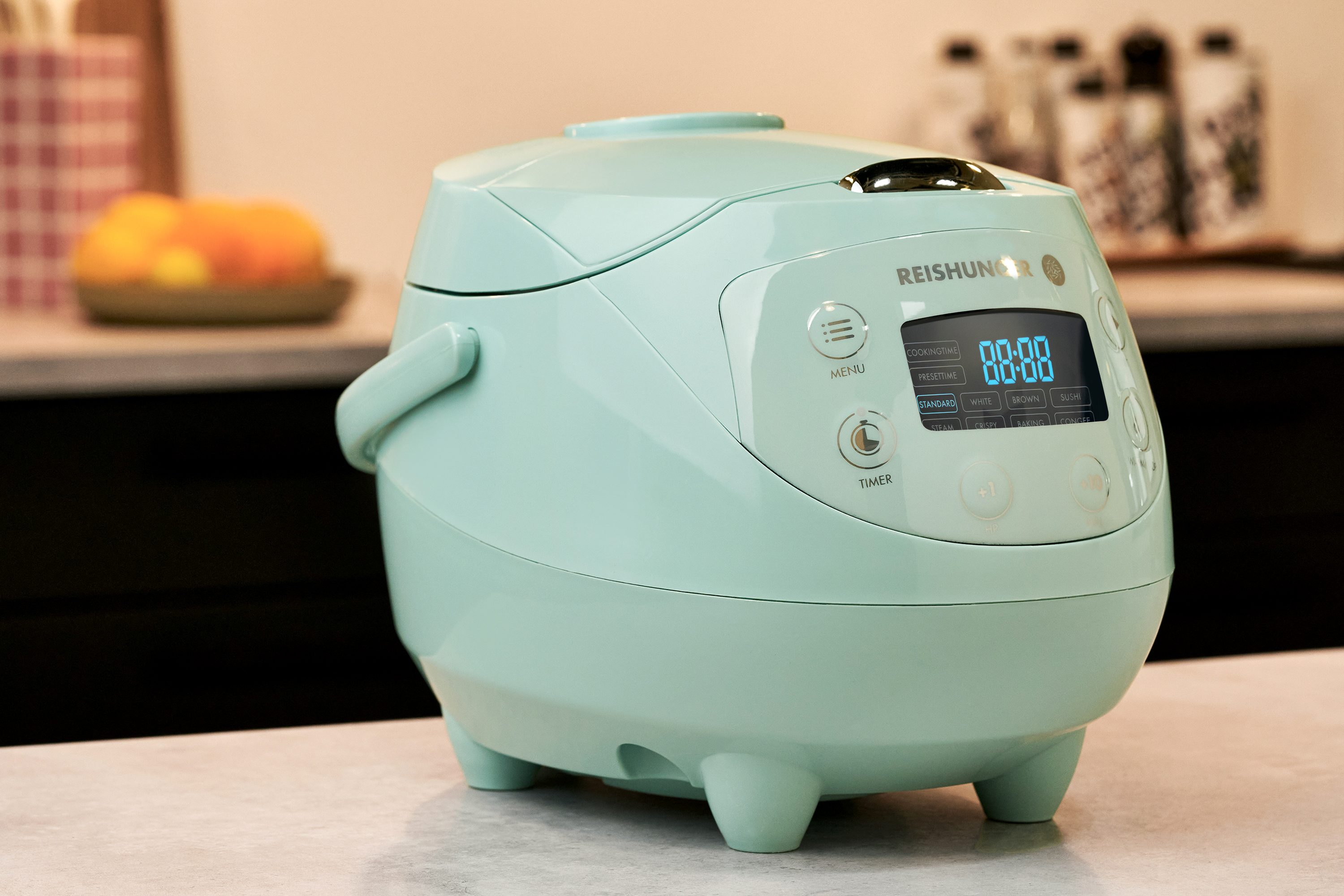 REISHUNGER Digitaler Mini Reiskocher Reiskocher und Watt, Mint) Dampfgarer (350