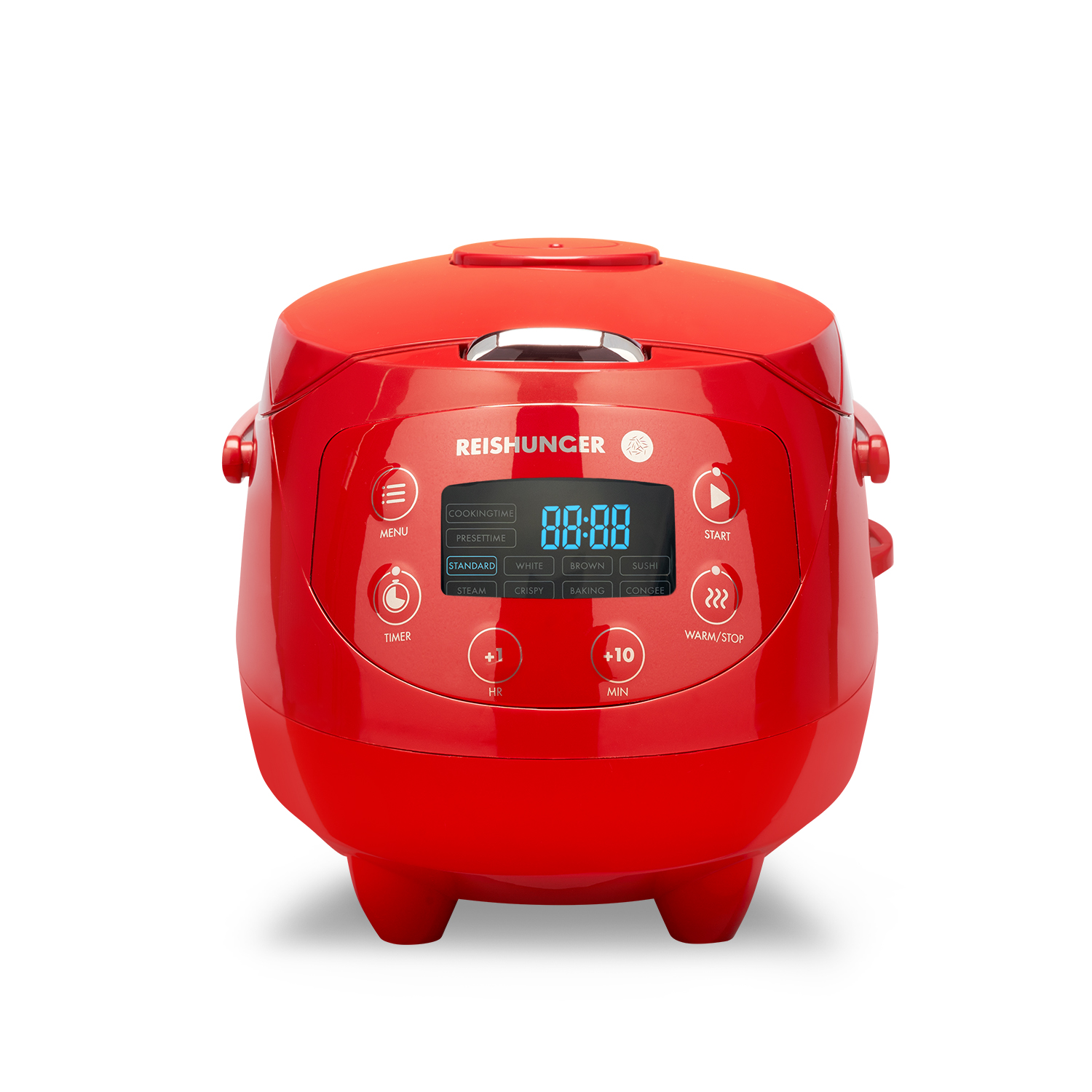REISHUNGER Digitaler Dampfgarer (350 Reiskocher Watt, und Mini Rot) Reiskocher
