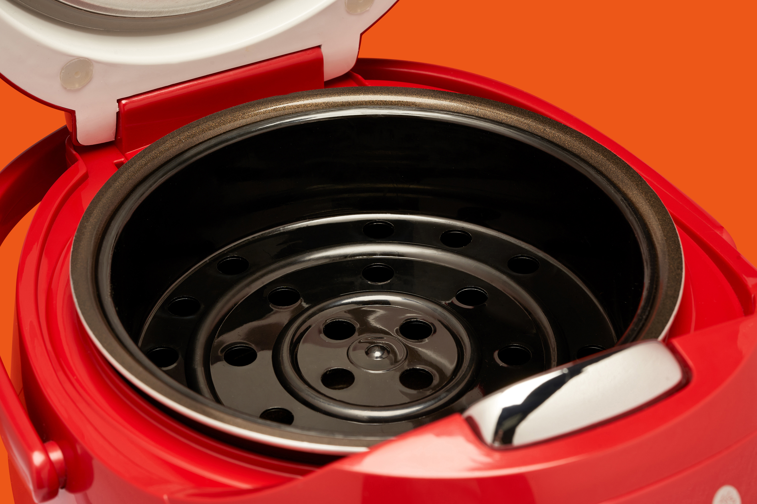 REISHUNGER Digitaler Mini Reiskocher Reiskocher (350 Dampfgarer und Watt, Rot)