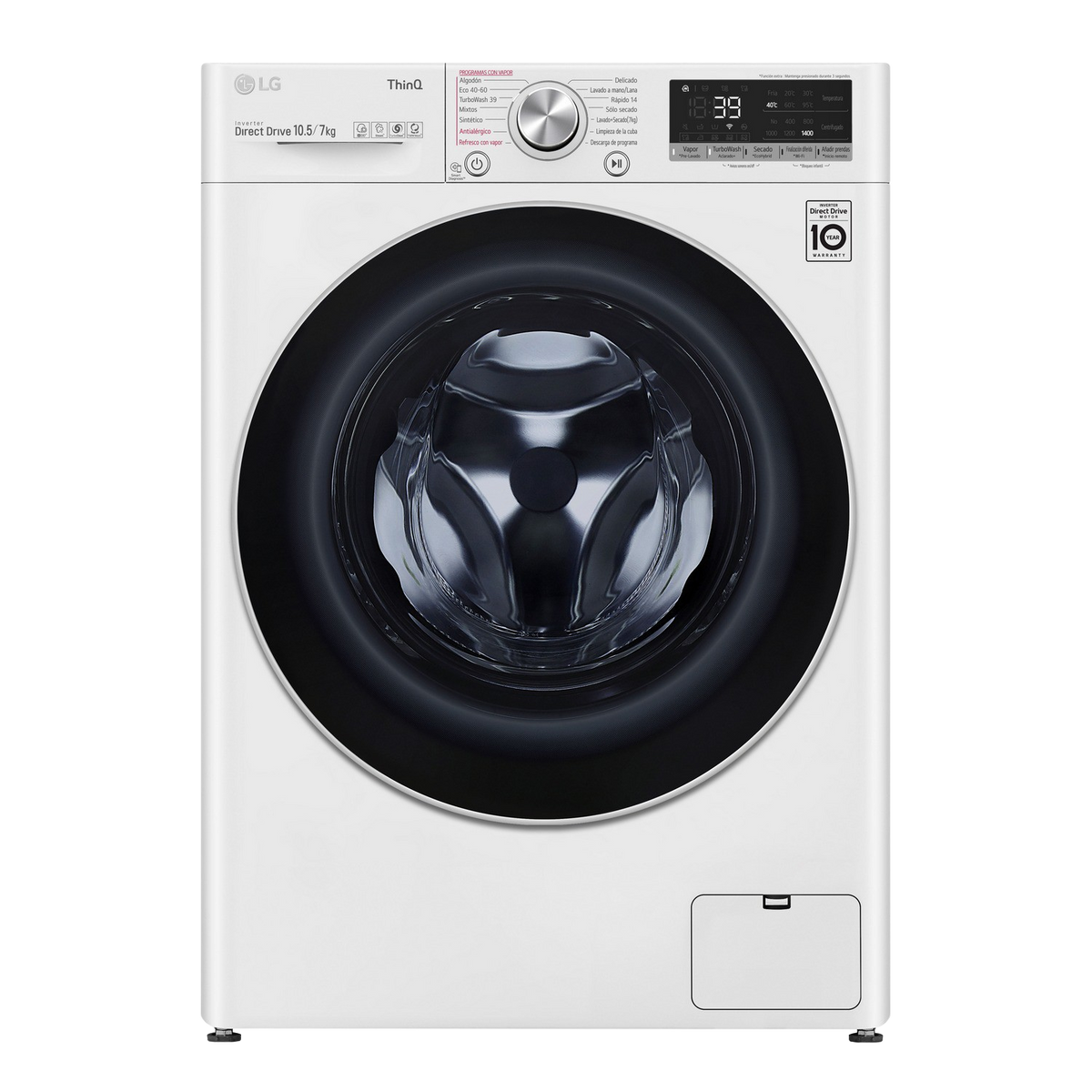 Lavadora secadora - LG ELECTRONICS F4DV7010S1W, 10,5 kg, 7 kg, Blanco