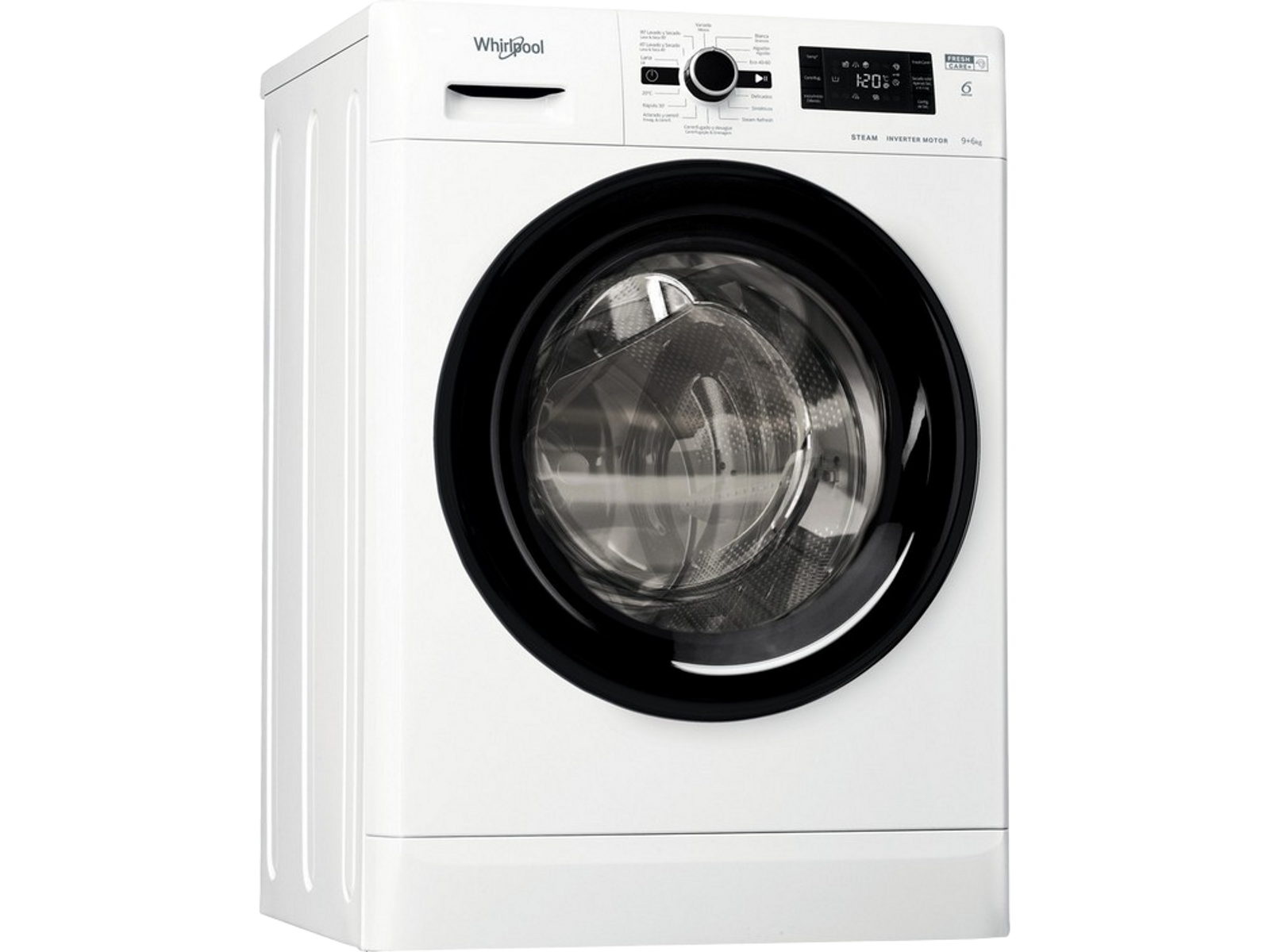 Lavadora secadora - WHIRLPOOL FWDG 961483 WBV SPT N, 9 kg, 6 kg, Blanco