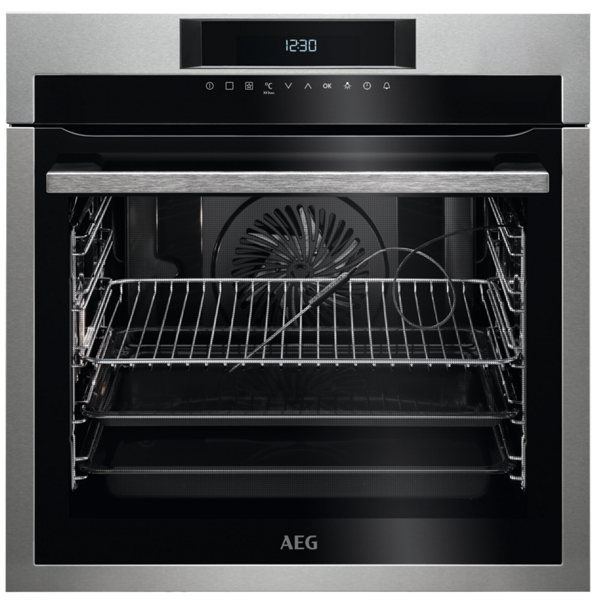 Horno multifunción - Horno multifunción AEG, 71 l, Integrable, Pirolítico, Inox antihuellas