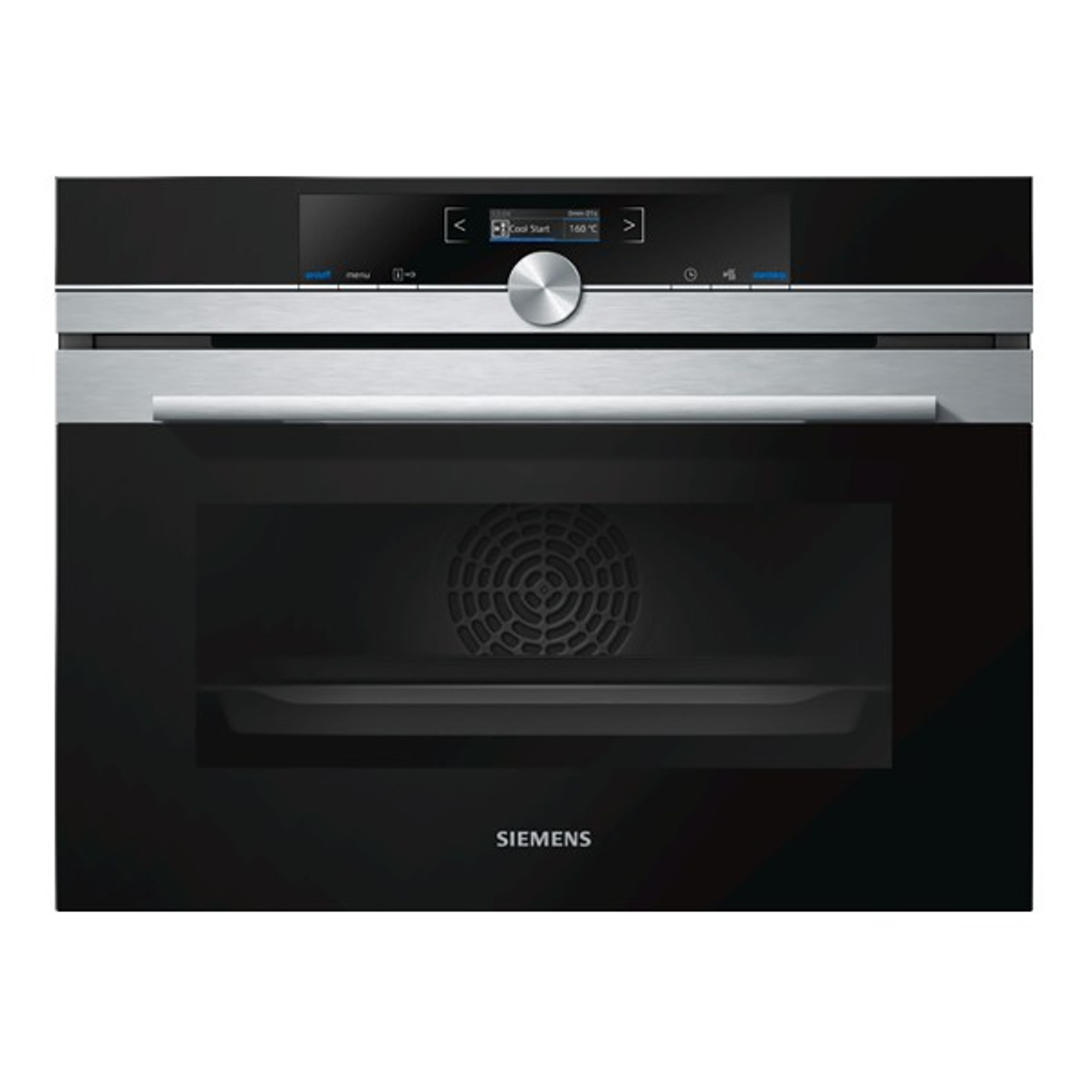 Horno multifunción - Horno multifunción SIEMENS, 47 l, Encastrable, Esmalte fácil de limpiar, Negro