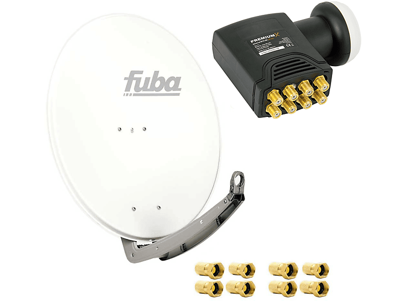 FUBA DAA 780 W Satellitenantenne LNB) Sat Octo in LNB Octo Anlage Aluminium Weiss DELUXE cm, (78 4K HDTV Sat