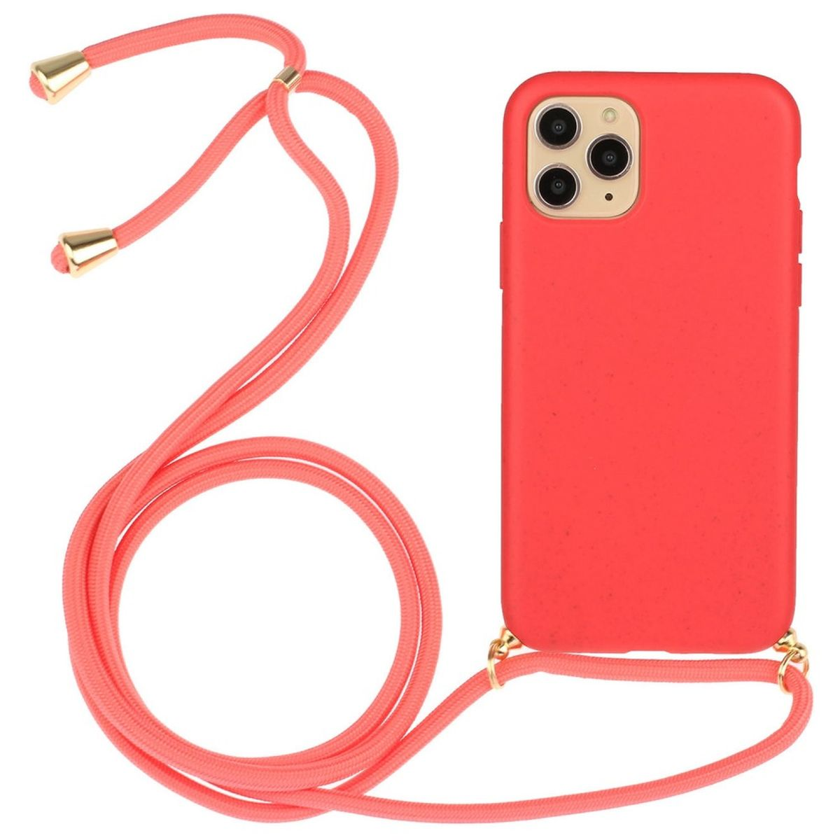 Silikon Rot Backcover, iPhone mit 14 Kordel, Handykette COVERKINGZ Pro, verstellbarer Apple,