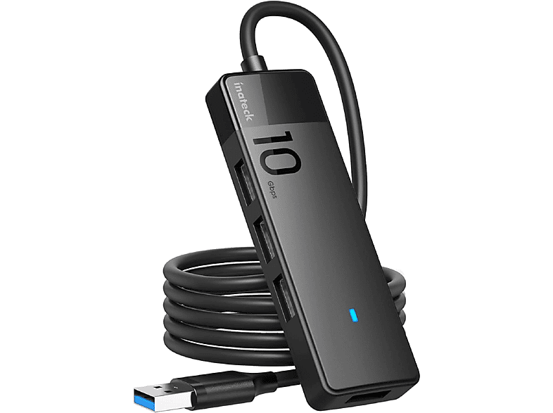 INATECK USB Hub mit 100 cm Kabel, 4 USBAAnschlüssen, USB 3.2 Gen 2