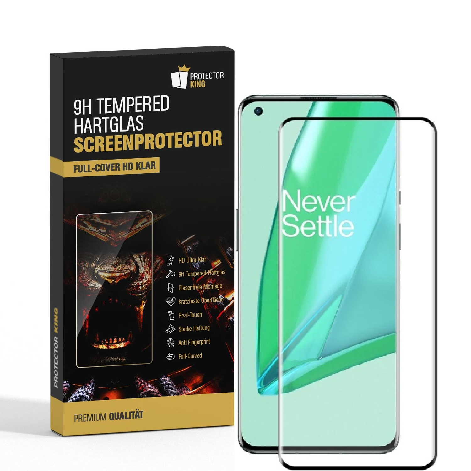 HD 9H Displayschutzfolie(für Hartglas 9) OnePlus PROTECTORKING KLAR 1x