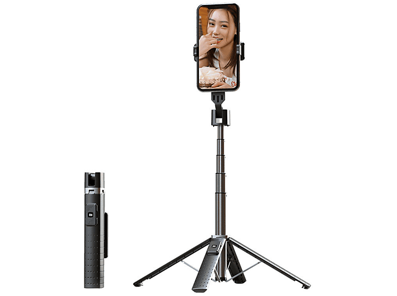 INF Mobiler Stand-Selfie-Stick mit kabelloser Bluetooth-Fernbedienung Selfie-Stick/mobiler Ständer, Schwarz