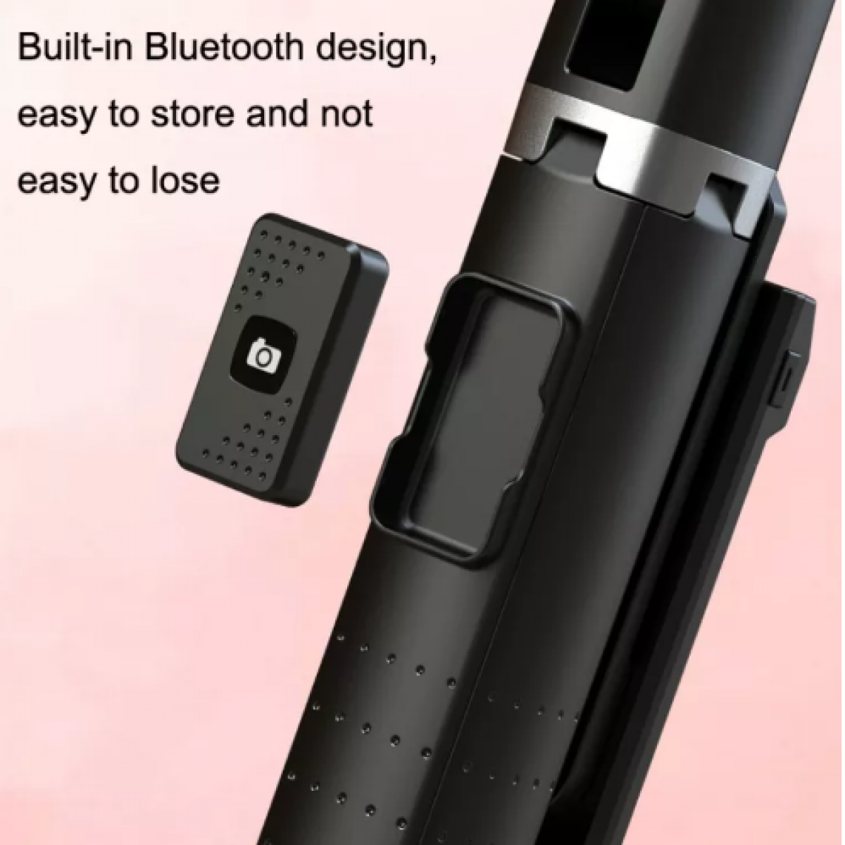 INF Selfie-Stick / mobiler Ständer mit Selfie-Stick/mobiler kabelloser Bluetooth-Fernbedienung Ständer, Schwarz