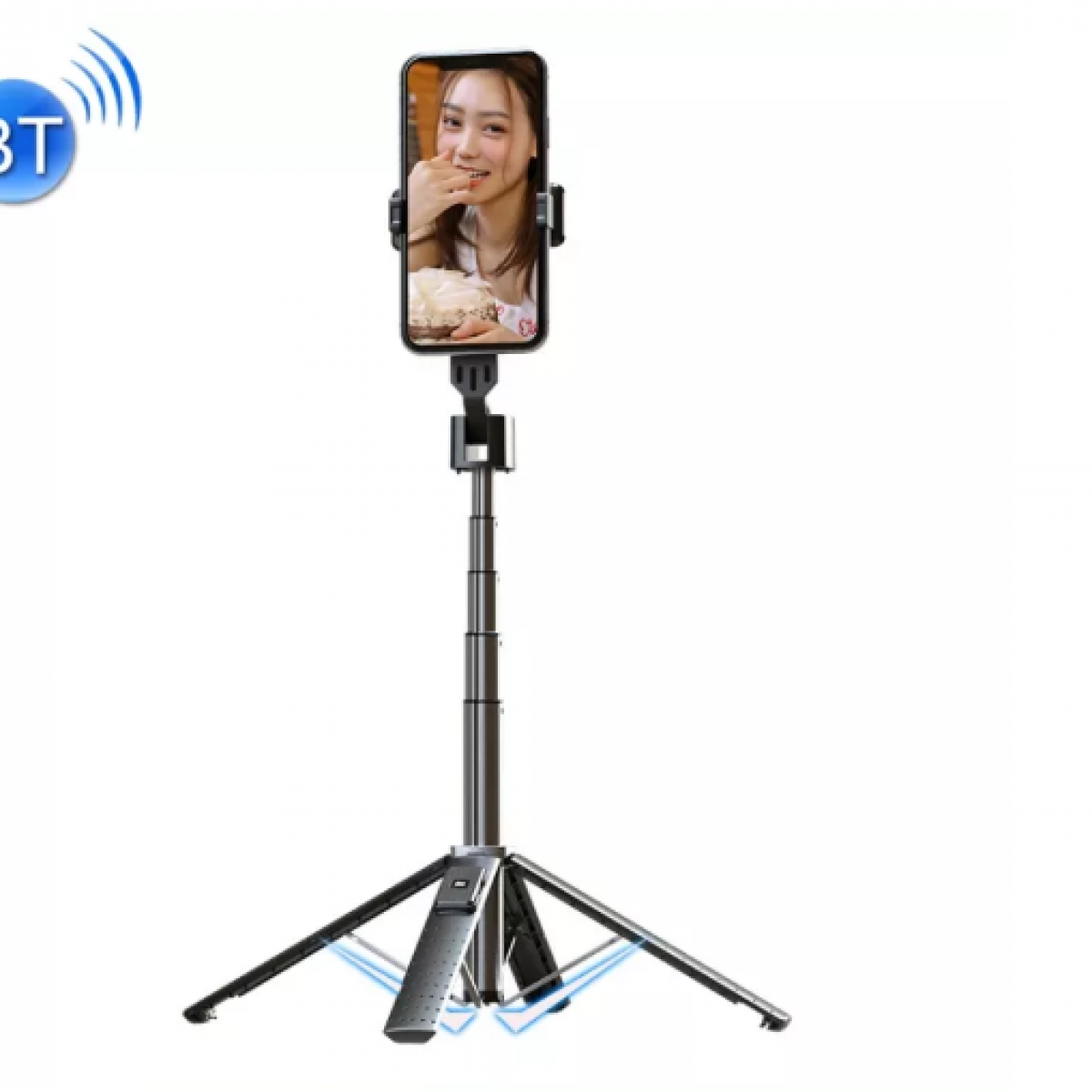 INF Mobiler Stand-Selfie-Stick mit kabelloser Selfie-Stick/mobiler Schwarz Ständer, Bluetooth-Fernbedienung