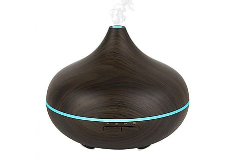 Humidificador  - Humidificador ultrasónico con lámpara de aroma 500 ml, Marrón oscuro INF, 500 ml, 15 m²m², patrón de madera oscura